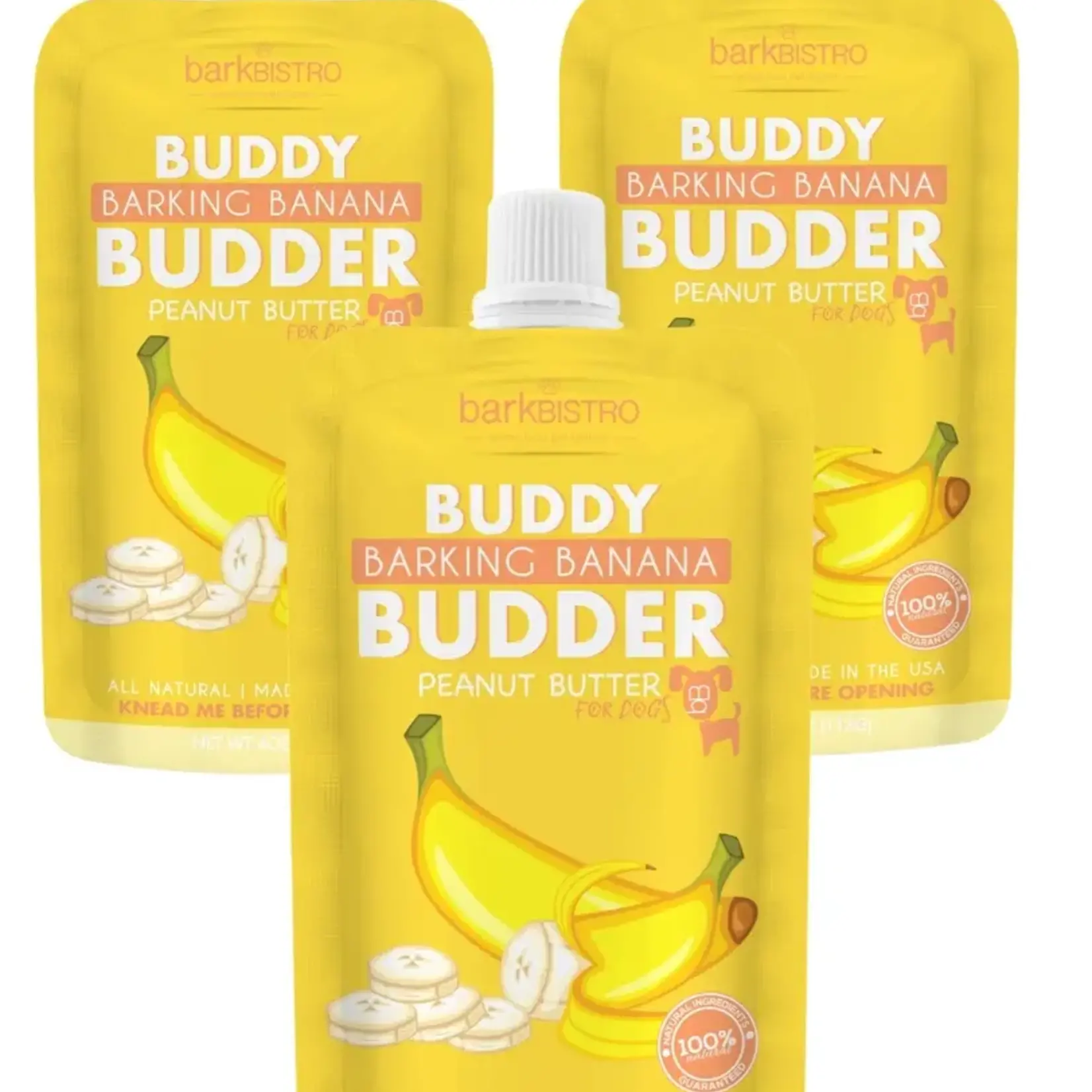 Bark Bistro Buddy Budder Barking Banana Peanut Butter Pouch 4OZ