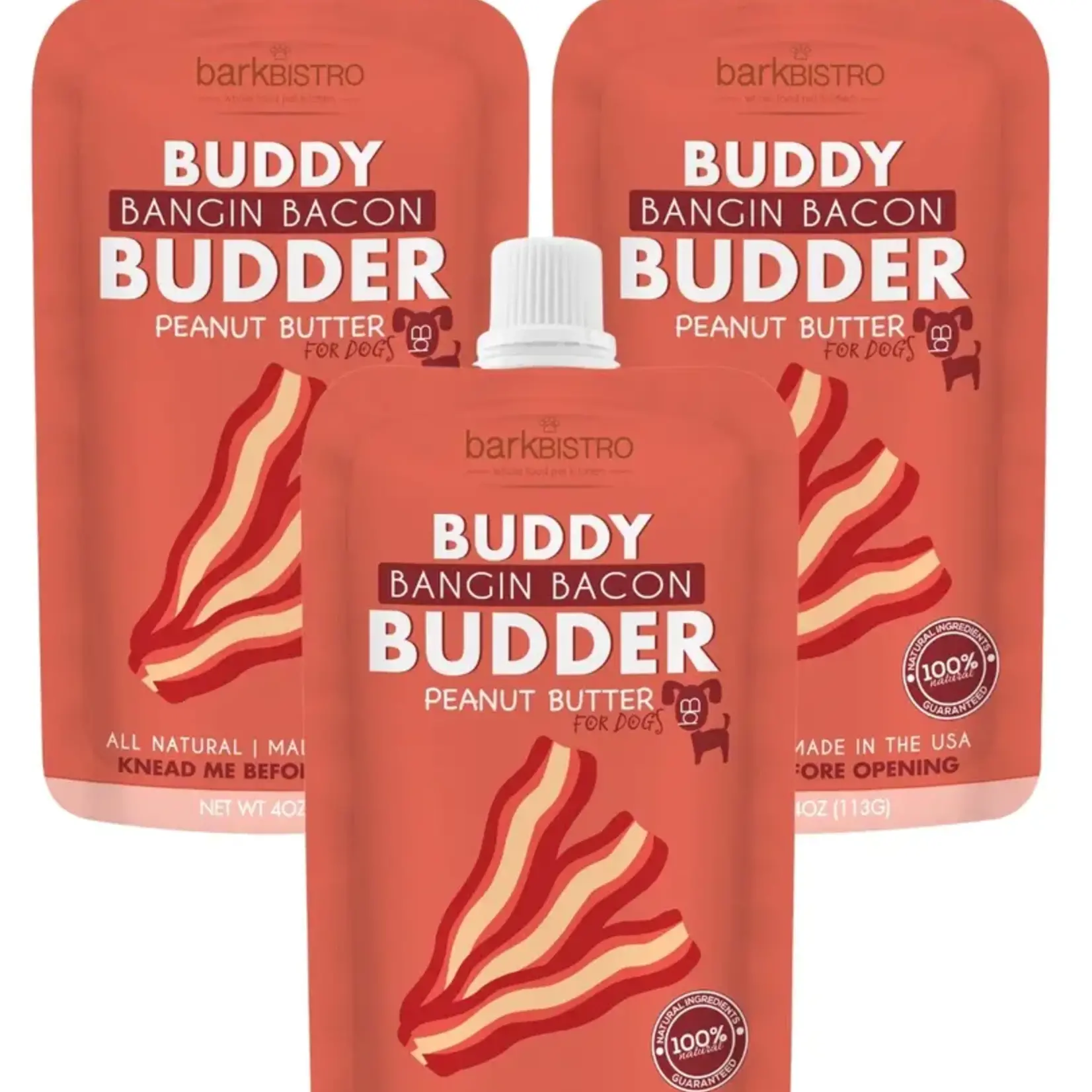 Bark Bistro Buddy Budder Bangin Bacon Peanut Butter Pouch 4OZ