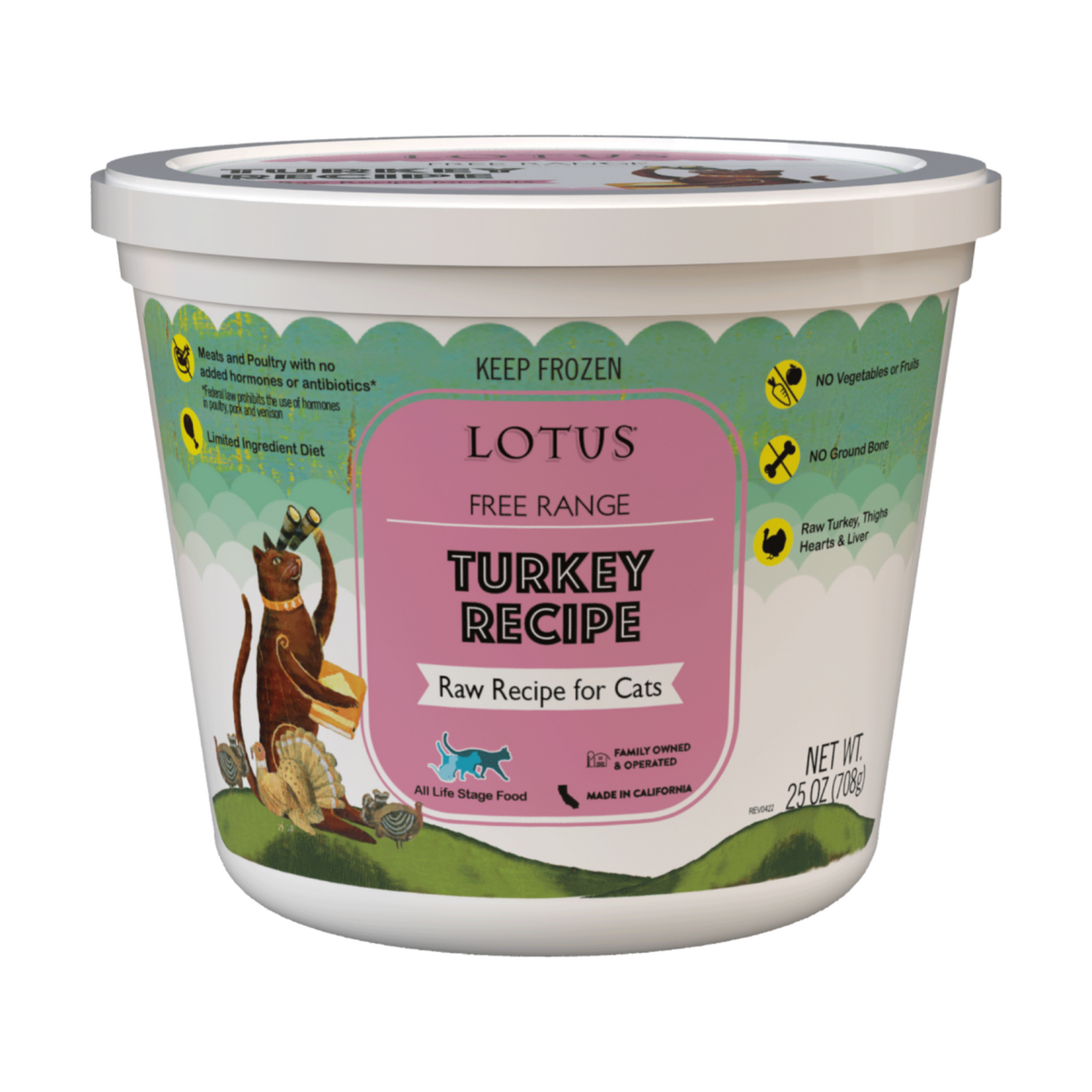 Lotus Pet Foods Lotus FZ Raw for Cats Turkey Recipe 17oz