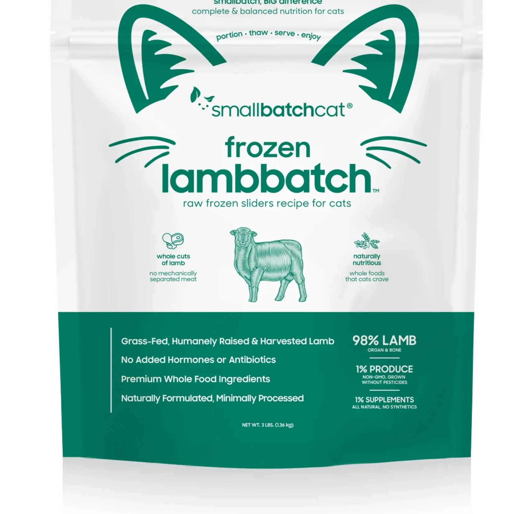 Small Batch Pets Smallbatch Cat Frozen Raw LambBatch Sliders 3#