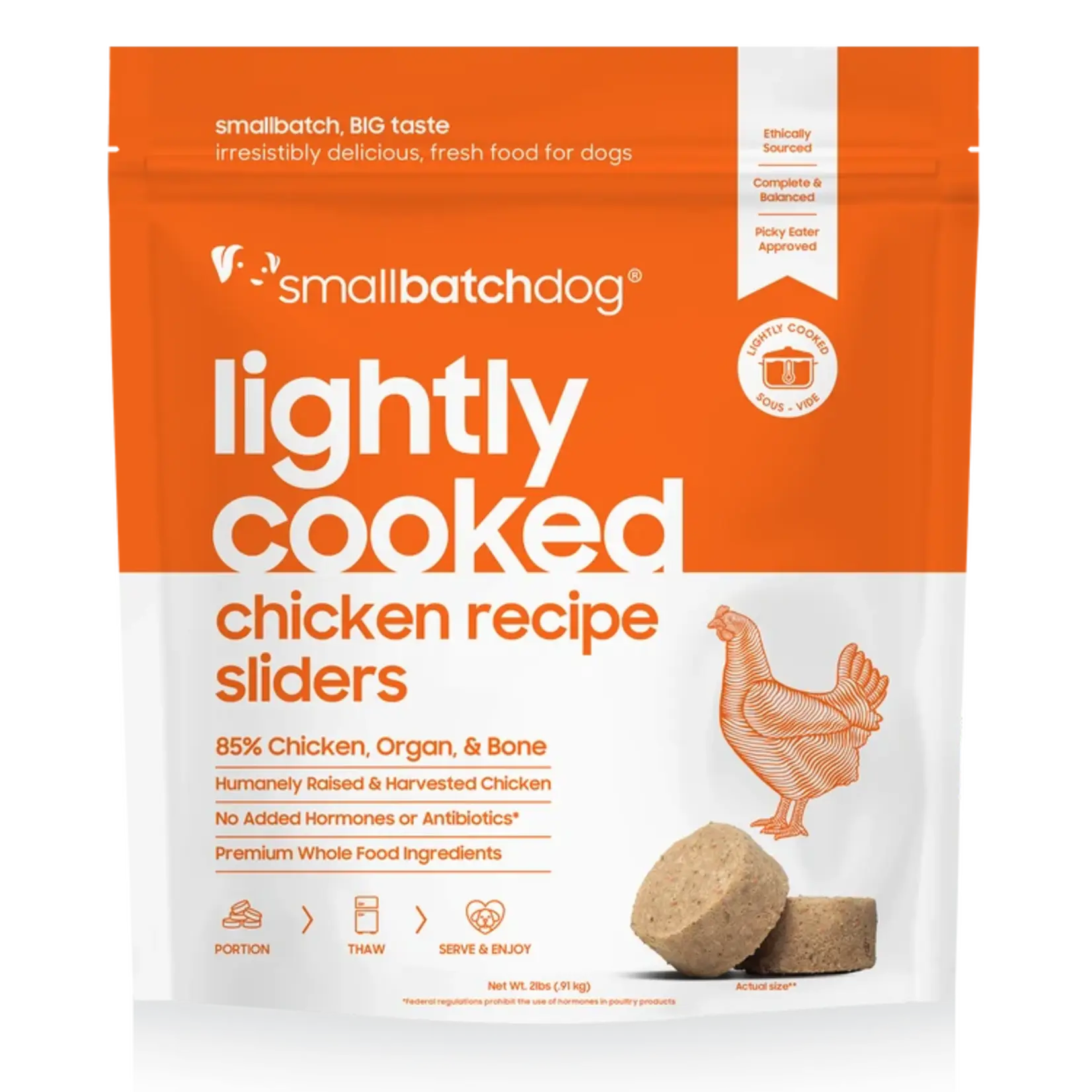 Small Batch Pets SmallBatch Dog Frozen Lightly Cooked Chicken Sliders 2#