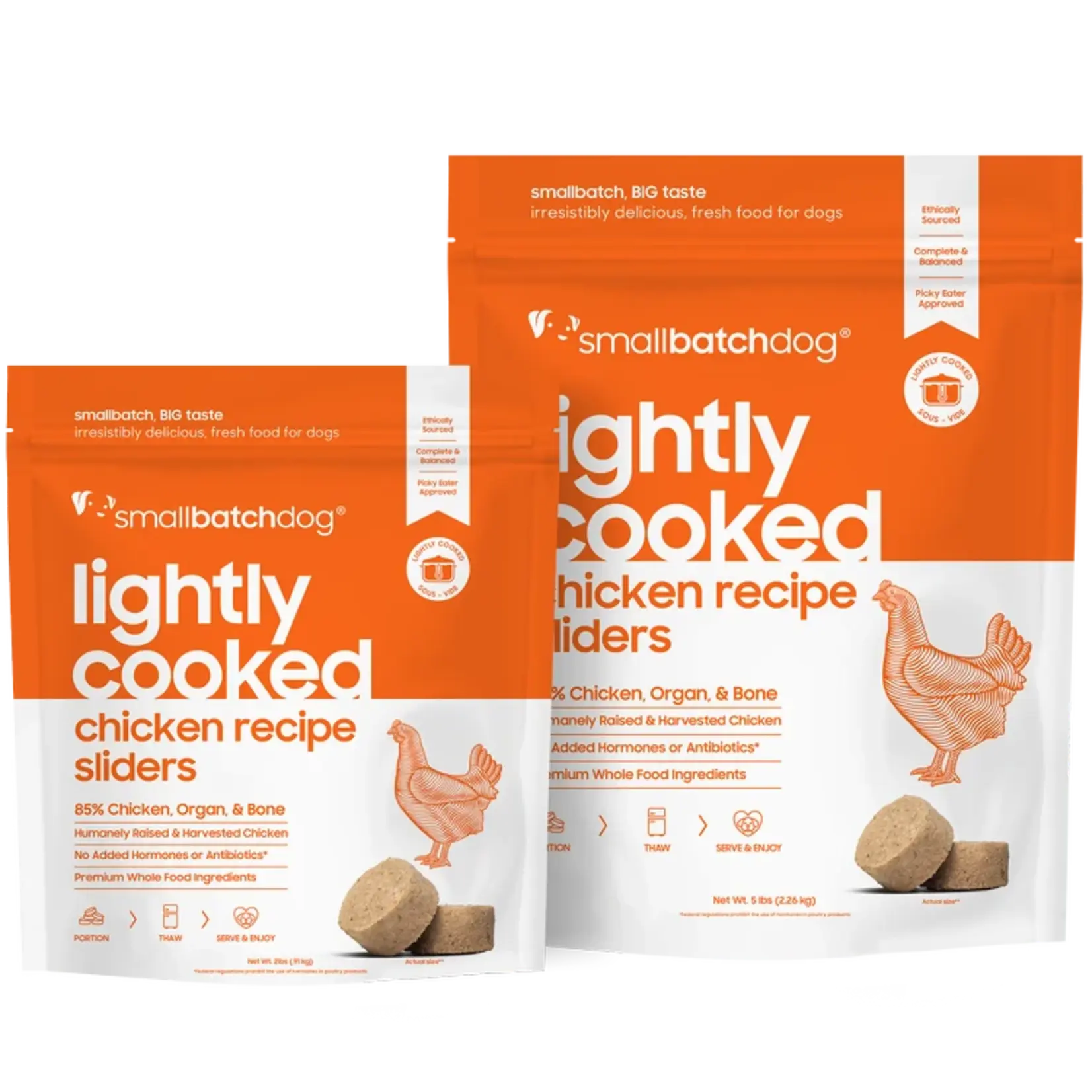 Small Batch Pets SmallBatch Dog Frozen Lightly Cooked Chicken Sliders 5#