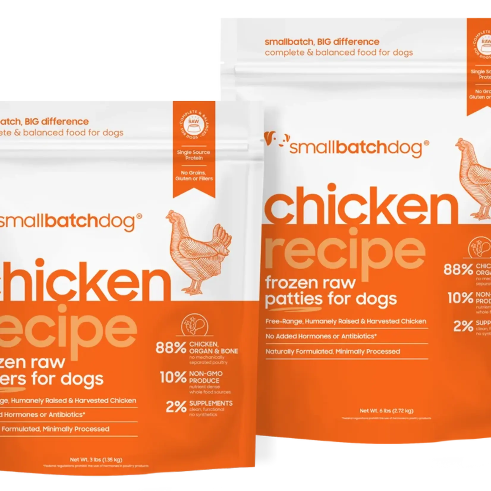 Small Batch Pets SmallBatch Dog Frozen Raw Chicken Recipe Sliders 3#