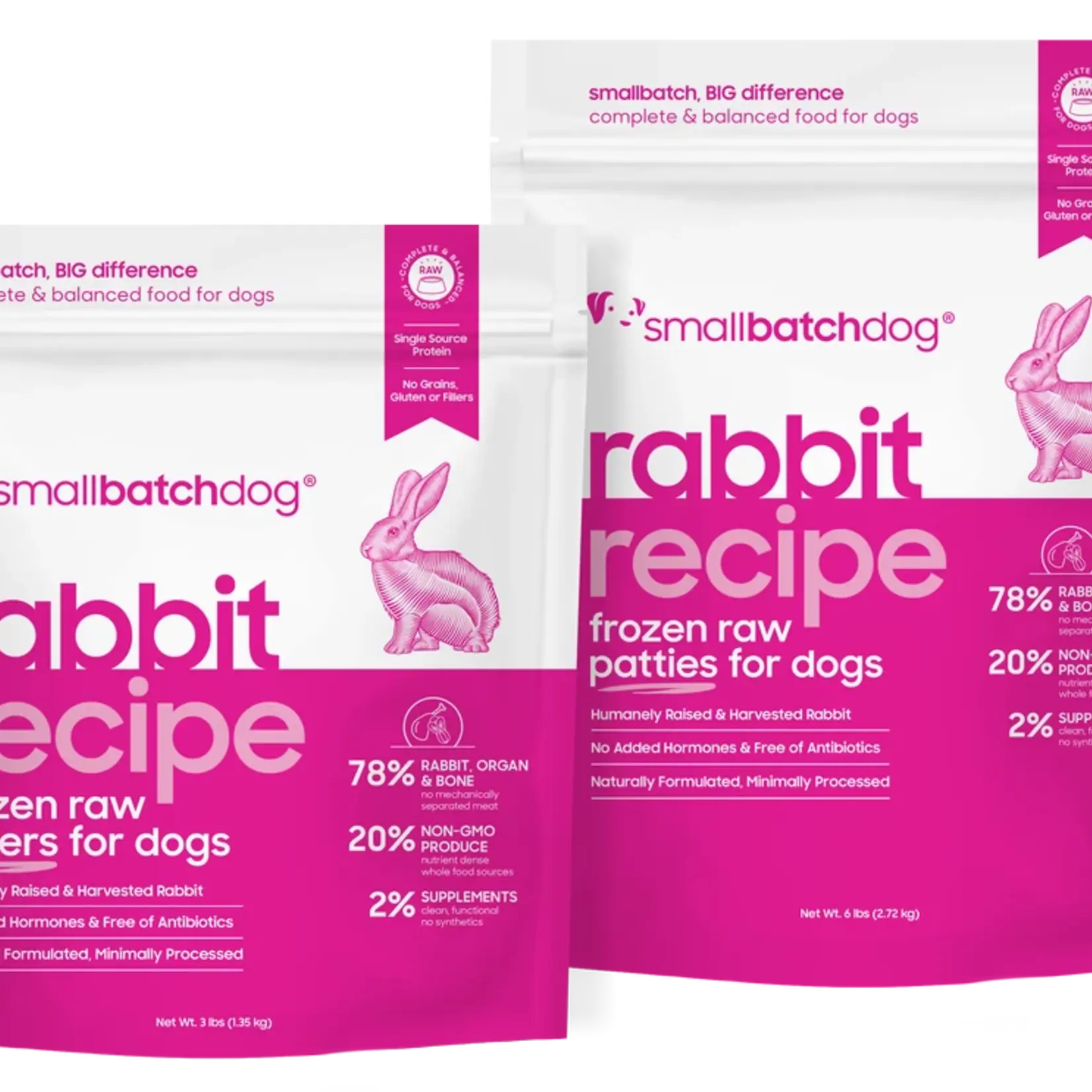 Small Batch Pets SmallBatch Dog Frozen Raw Rabbit Sliders 3#