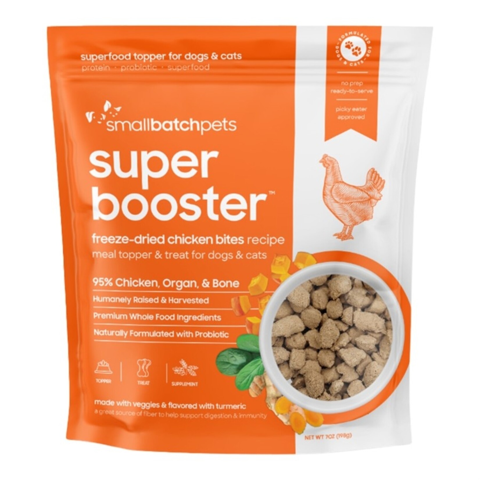 Small Batch Pets SmallBatch Freeze-Dried Super Booster for Dogs and Cats Chicken Recipe 7oz
