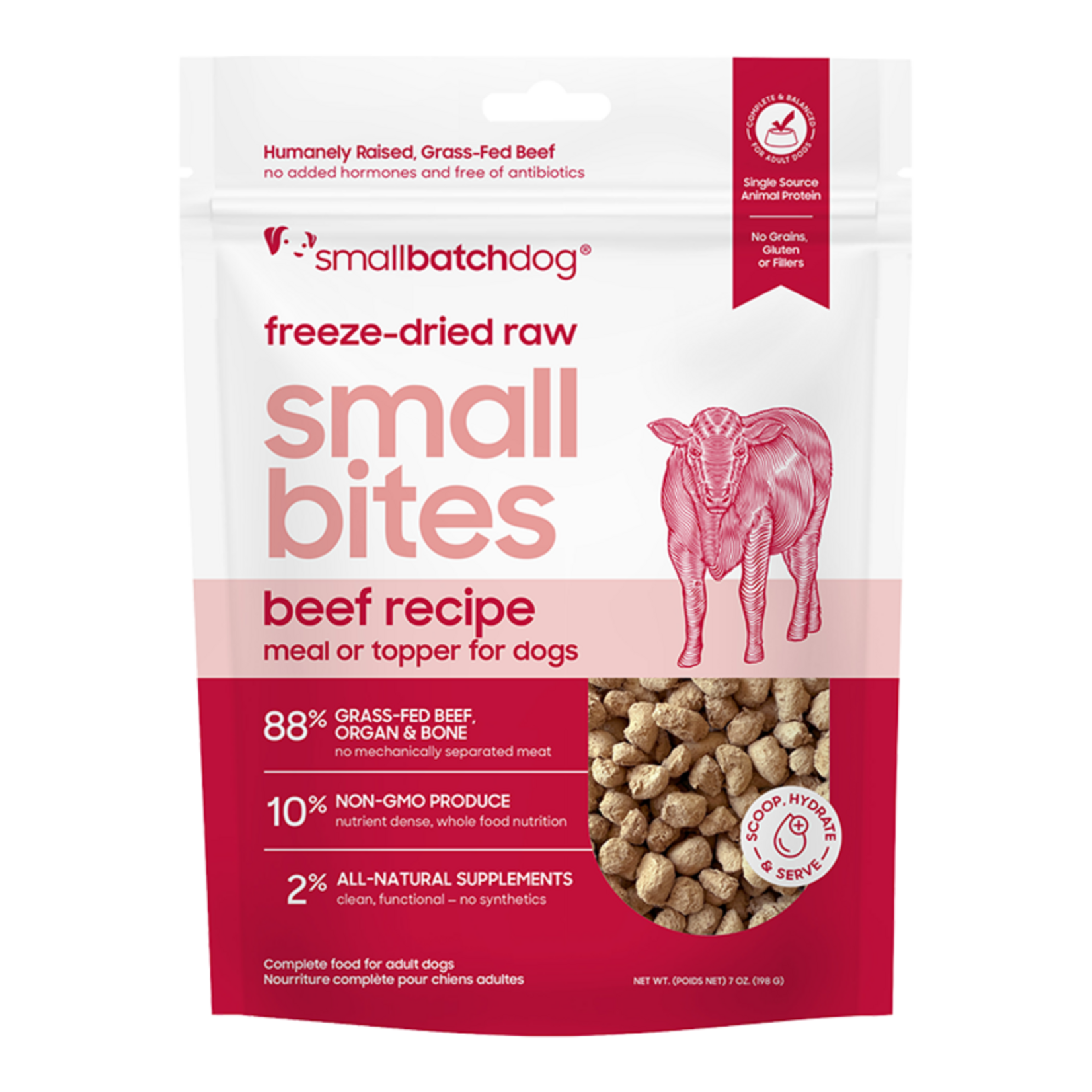 SmallBatch Dog FD Raw Small Bites Beef Recipe 7oz