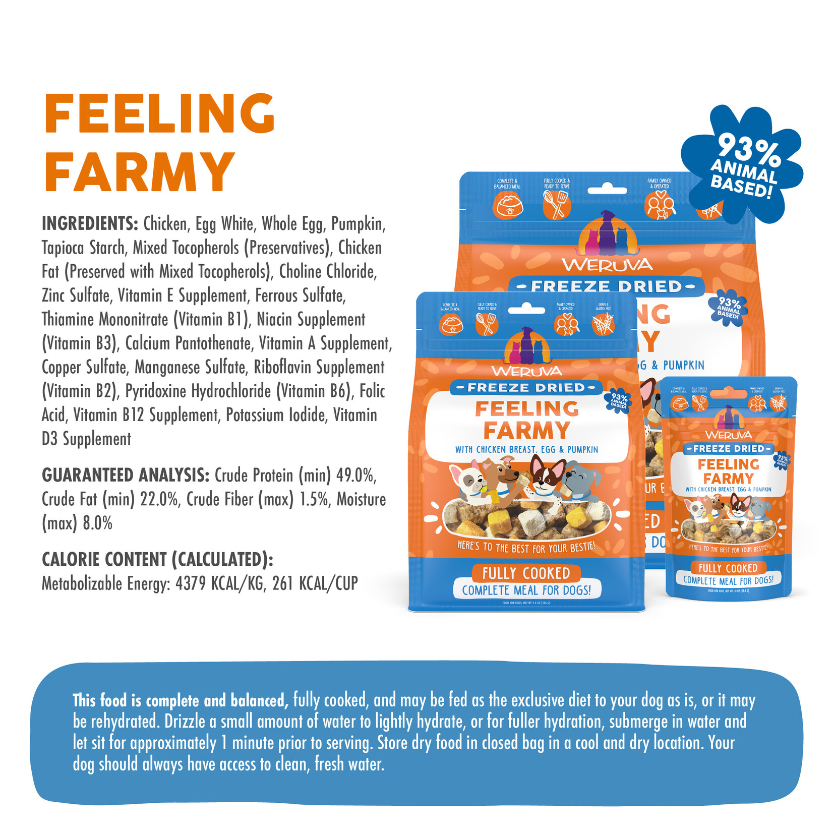 Weruva Weruva Dog Freeze-Dried Fully Cooked Feeling Farmy 13oz