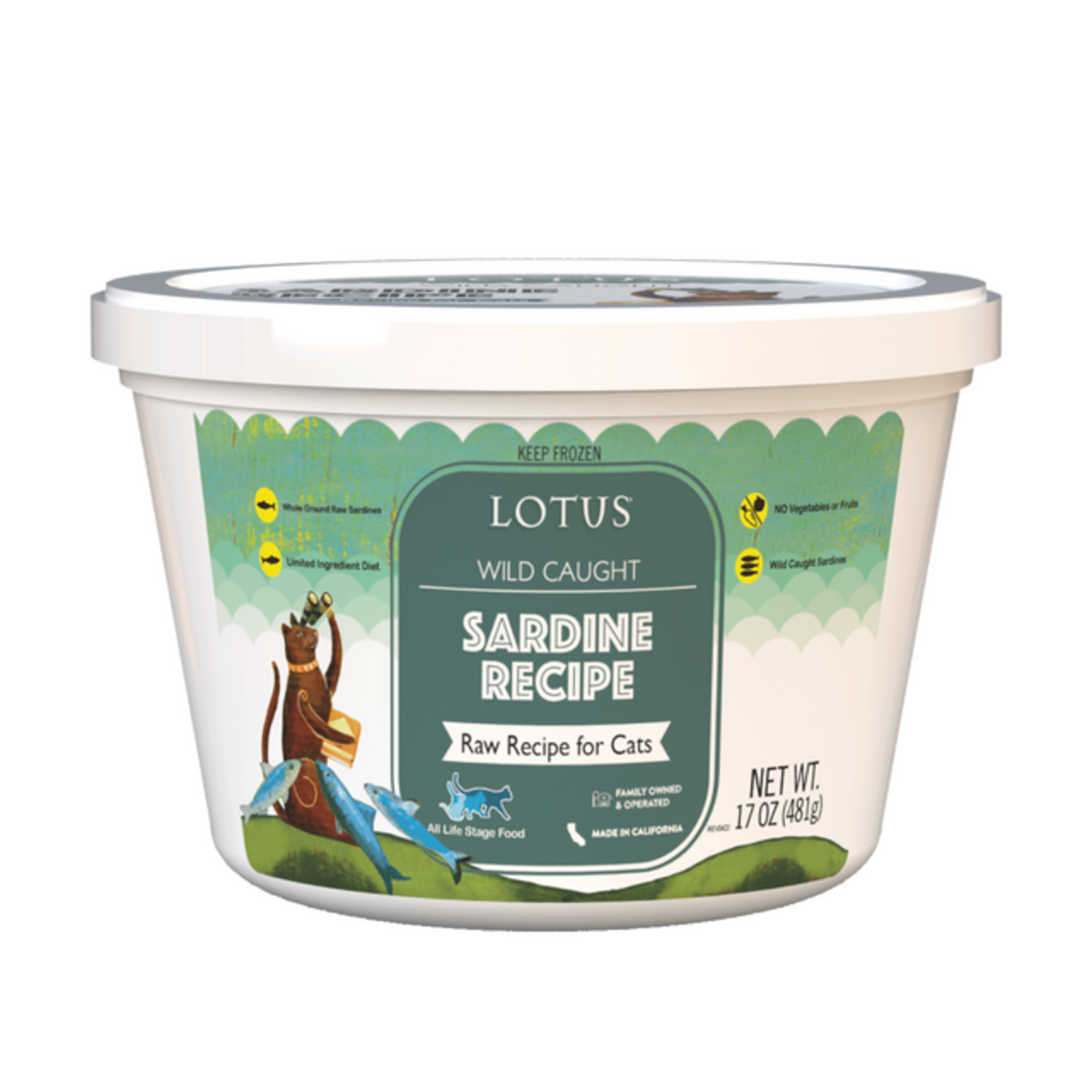 Lotus Pet Foods Lotus FZ Raw for Cats Sardine Recipe 17oz