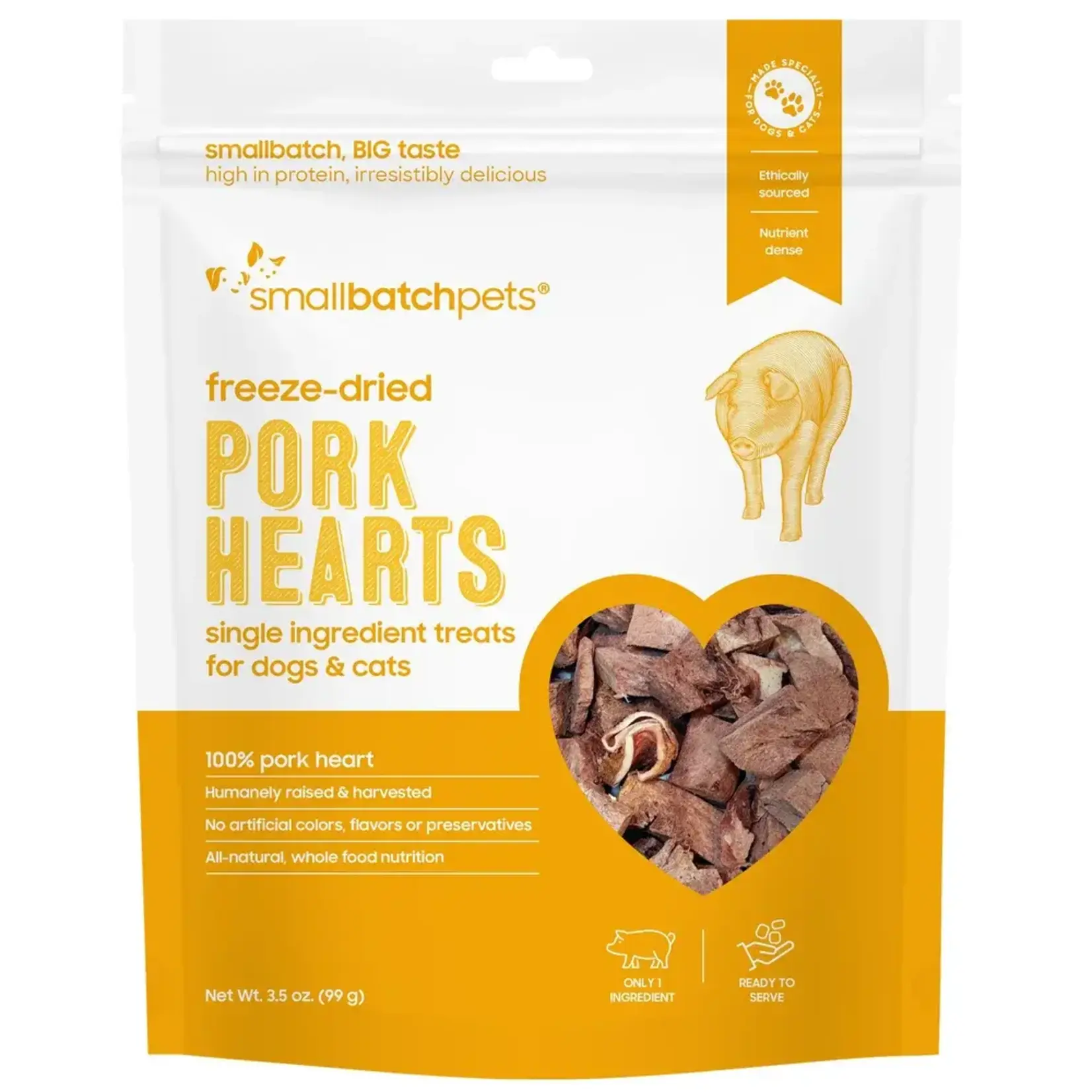 Small Batch Pets Smallbatch FD Pork Hearts 3.5oz