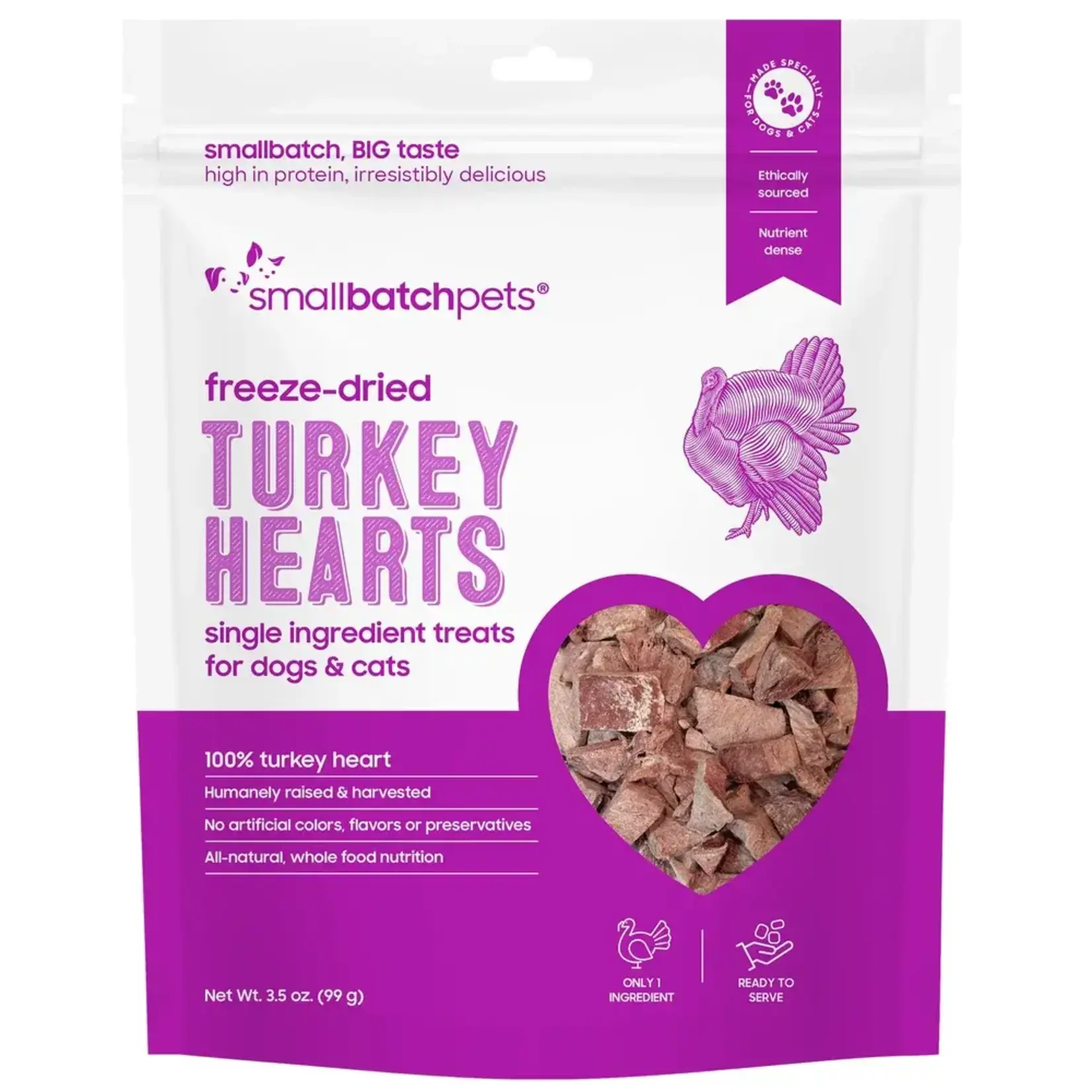 Small Batch Pets Smallbatch FD Turkey Hearts 3.5oz
