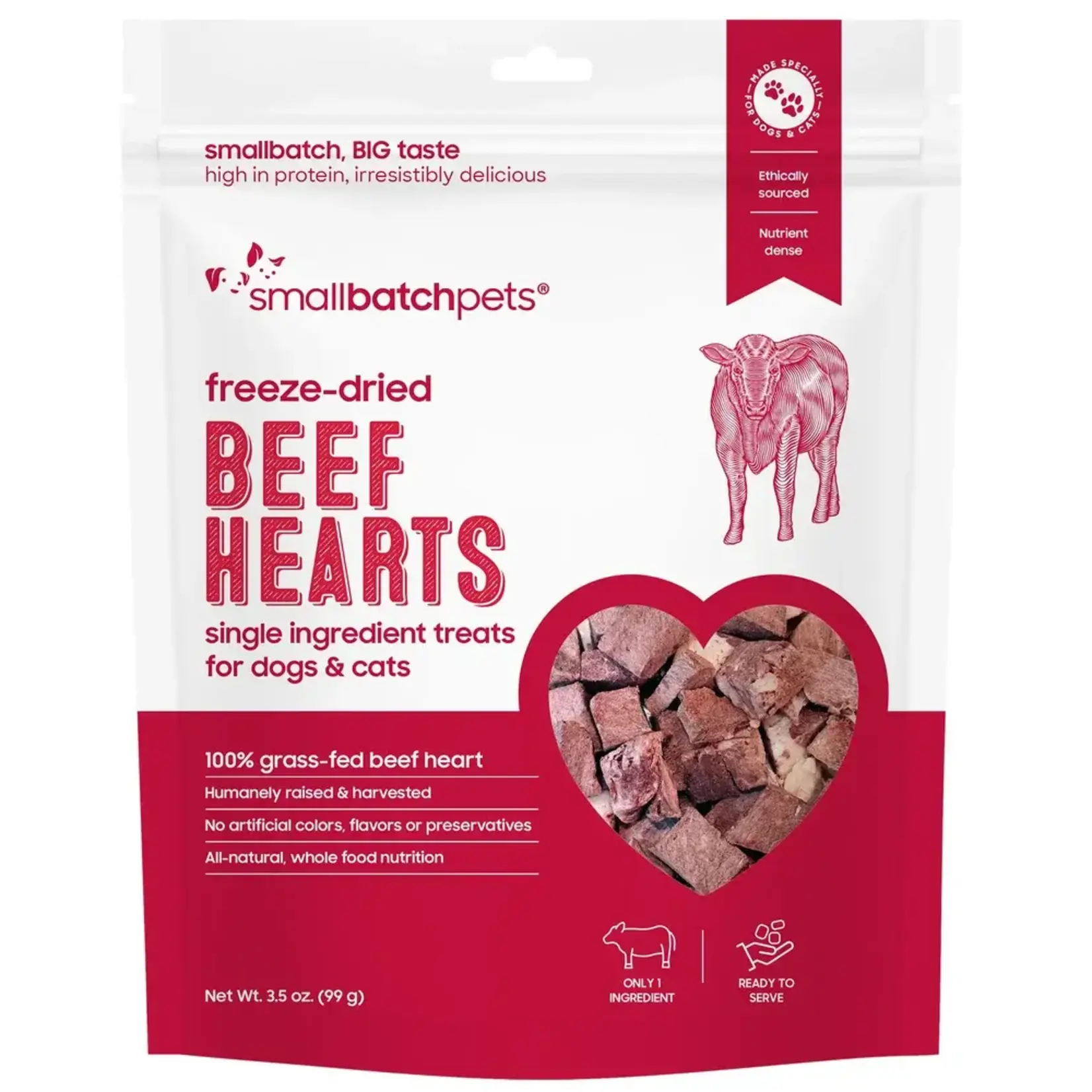Small Batch Pets Smallbatch FD Beef Hearts 3.5oz