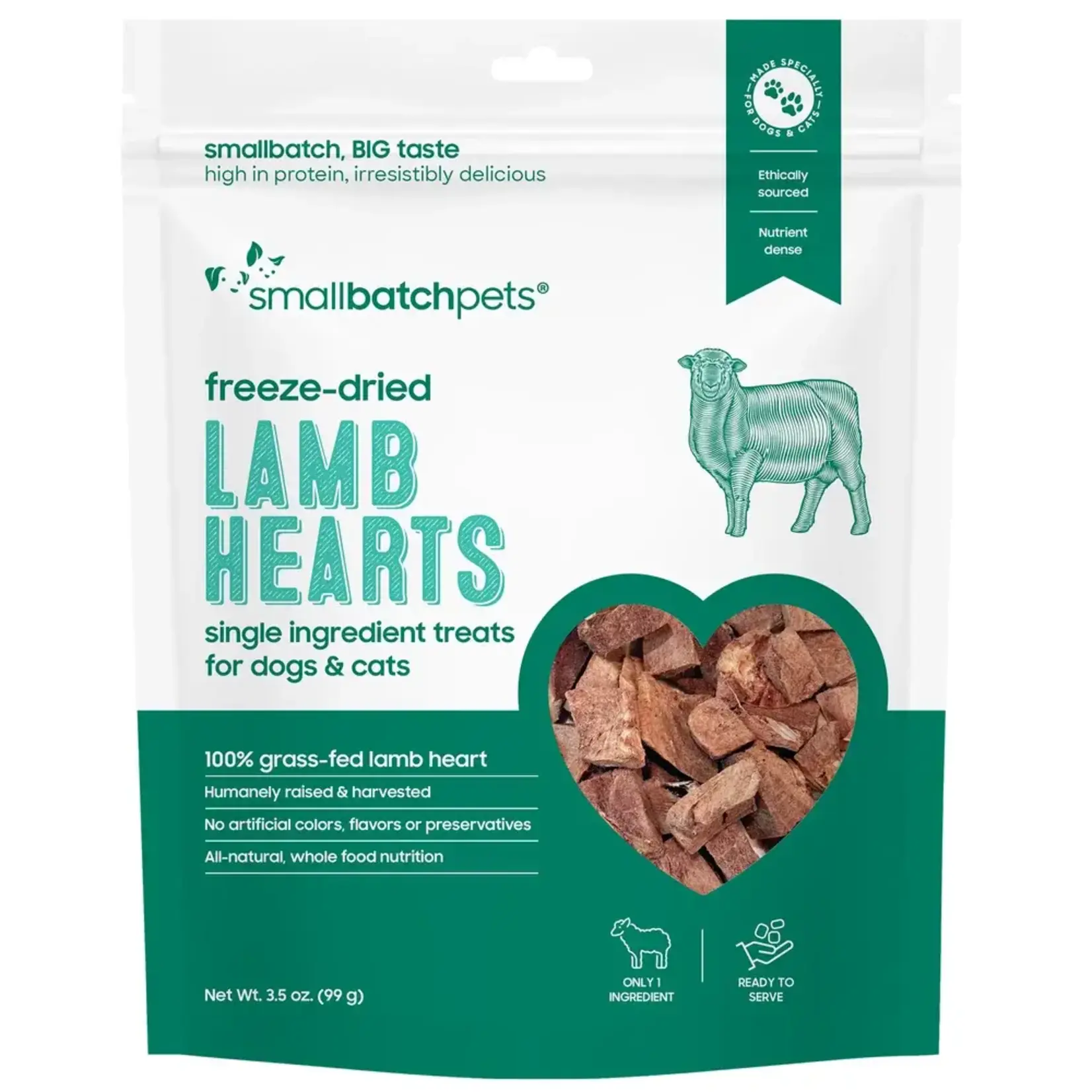 Small Batch Pets Smallbatch FD Lamb Hearts 3.5oz