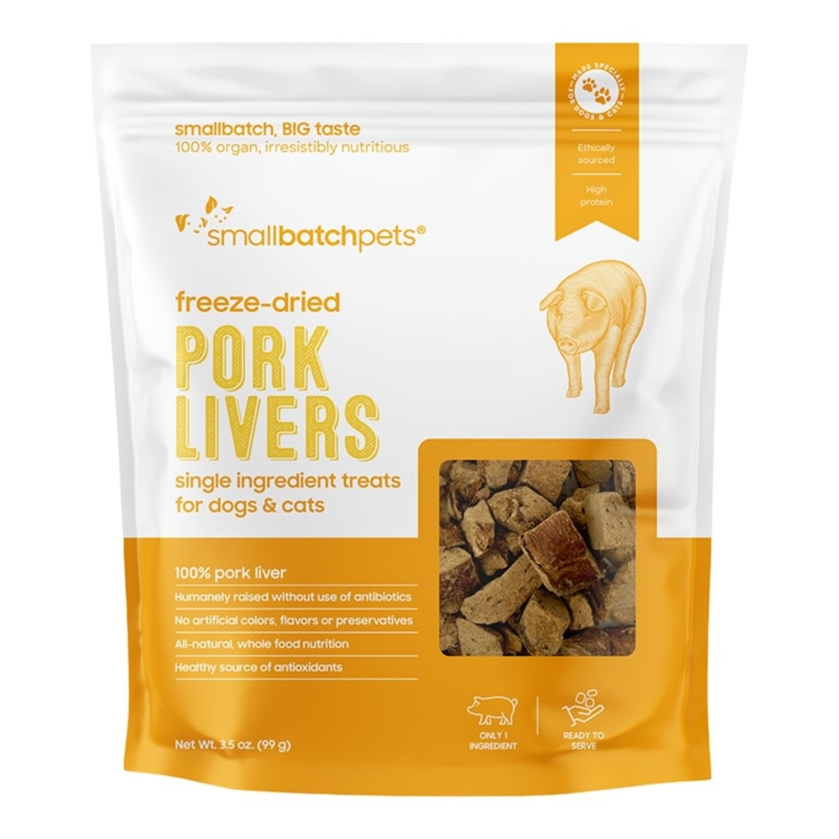 Small Batch Pets Smallbatch FD Pork Livers 3.5oz