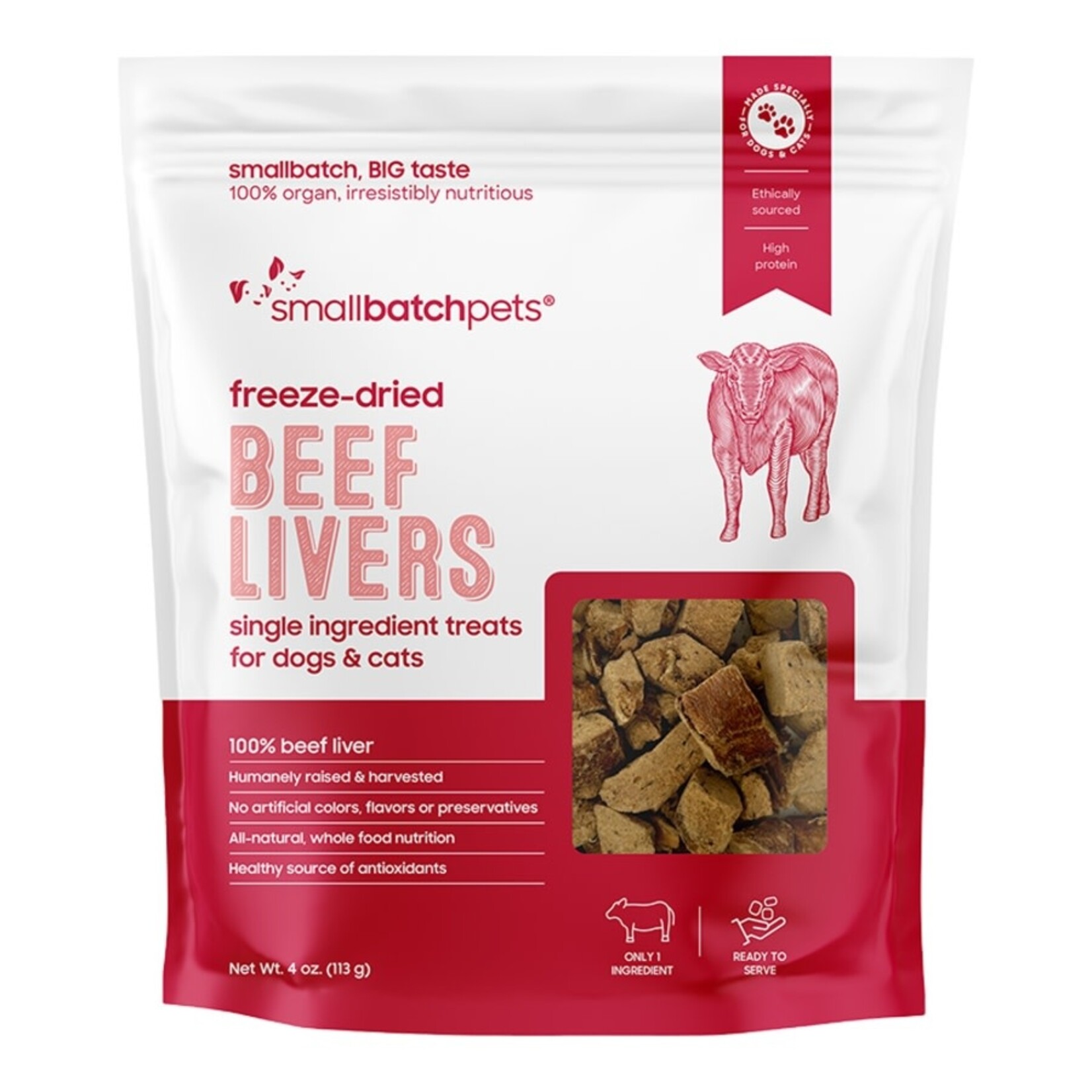 Small Batch Pets Smallbatch FD Beef Livers 4oz
