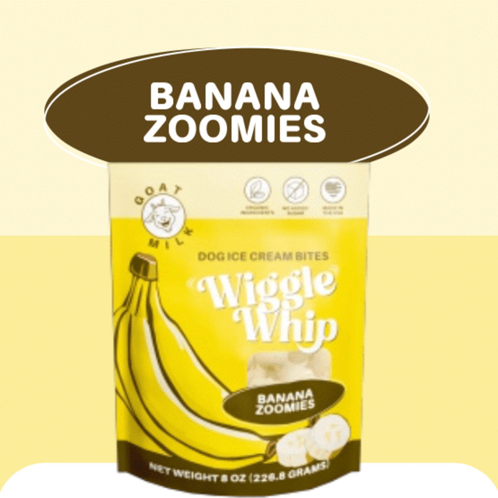 GreenLine Pet Supply GreenLine FZ Wiggle Whip Banana Zoomies 8oz