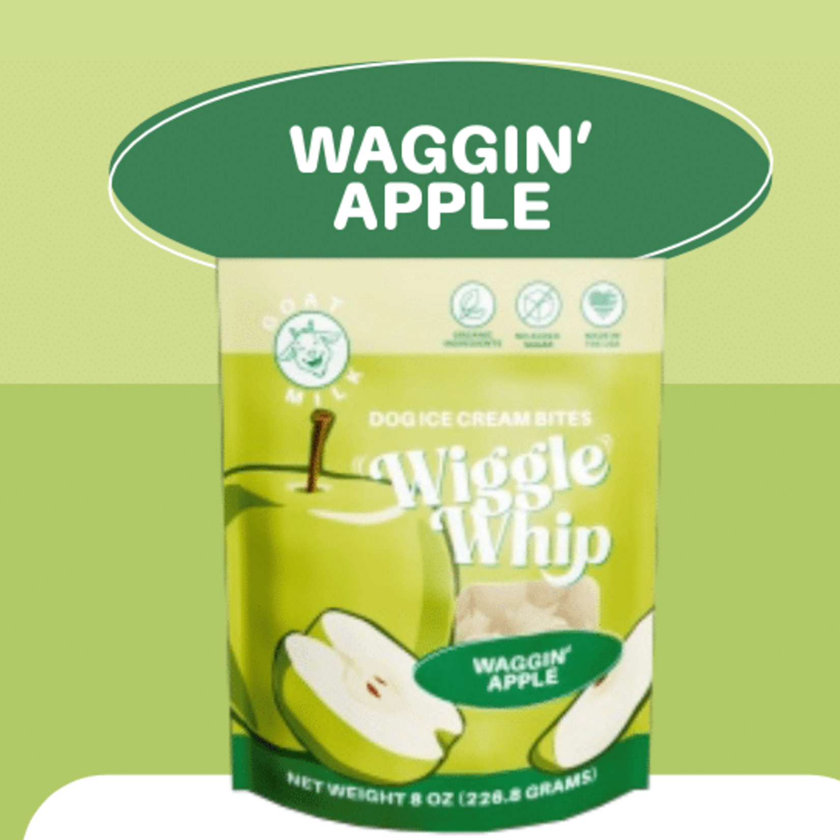 GreenLine Pet Supply GreenLine FZ Wiggle Whip Waggin' Apple 8oz