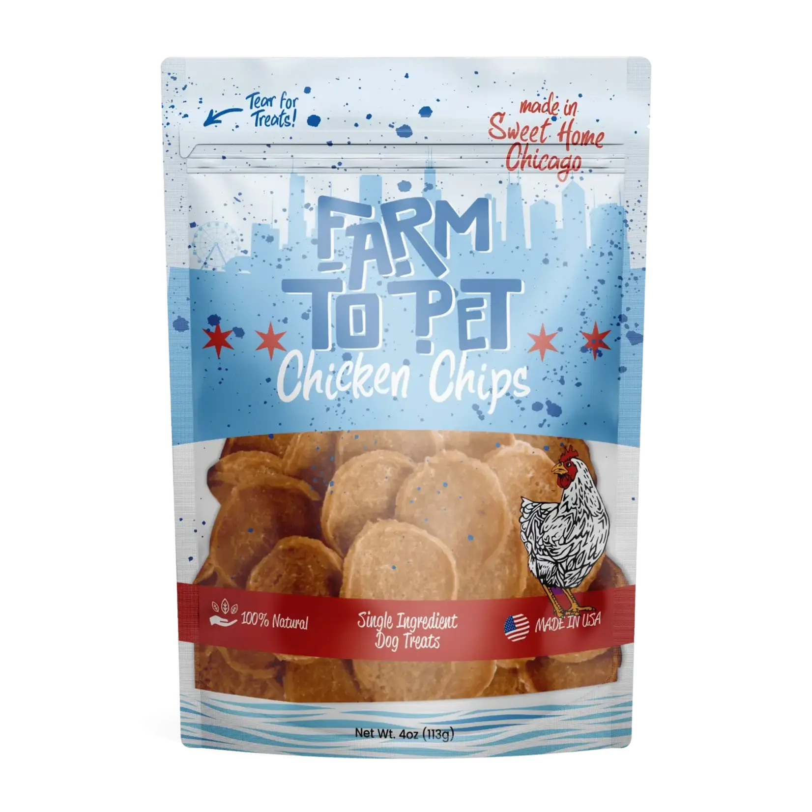 Farm To Pet Farm to Pet Chicken Chips 4oz Sweet Home Chicago Edition