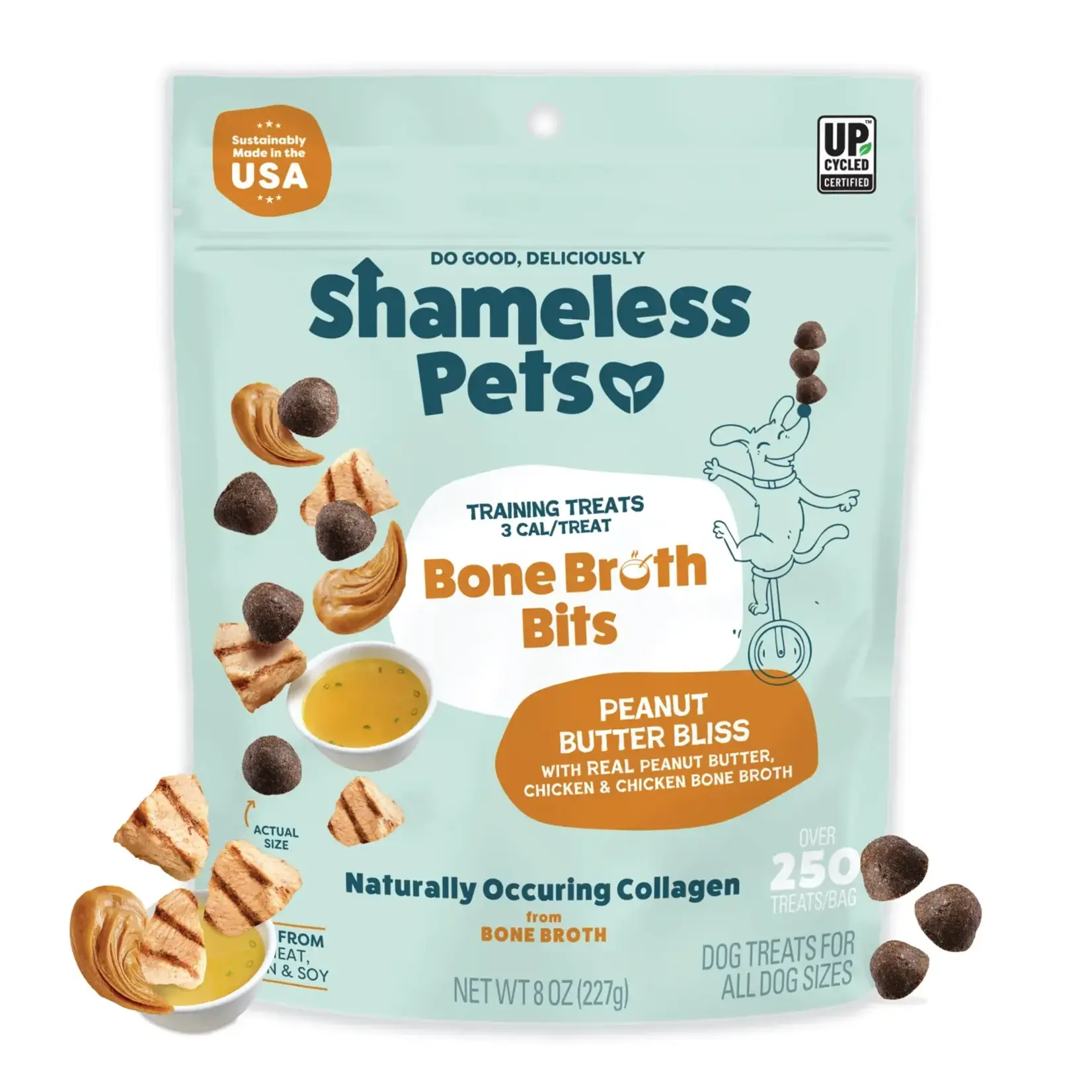 Shameless Pets Shameless Pets Bone Broth Bits Peanut Butter Bliss Dog Treats 8oz