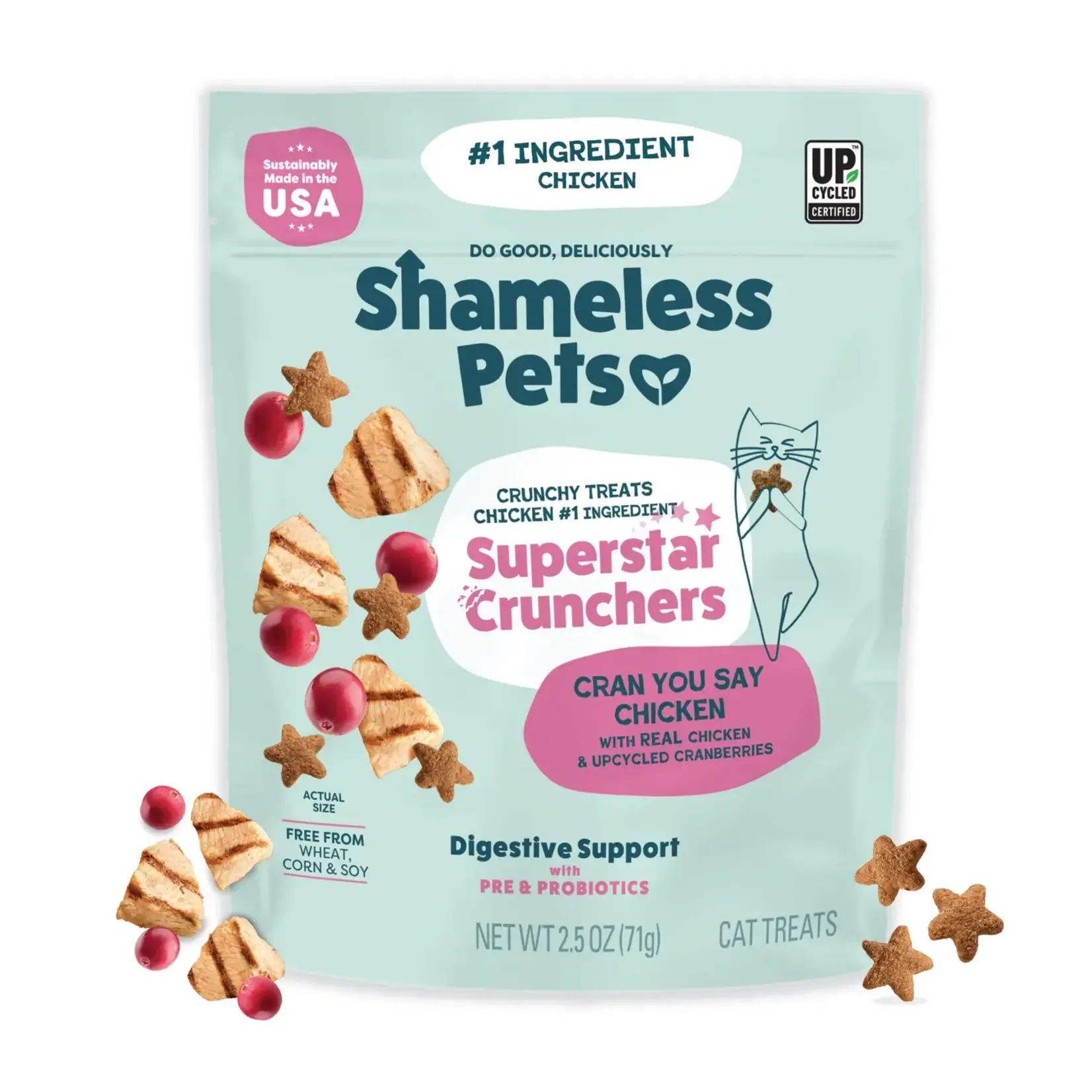 Shameless Pets Shameless Pets Superstar Crunchers Cran You Say Chicken Cat Treats 2.5 oz