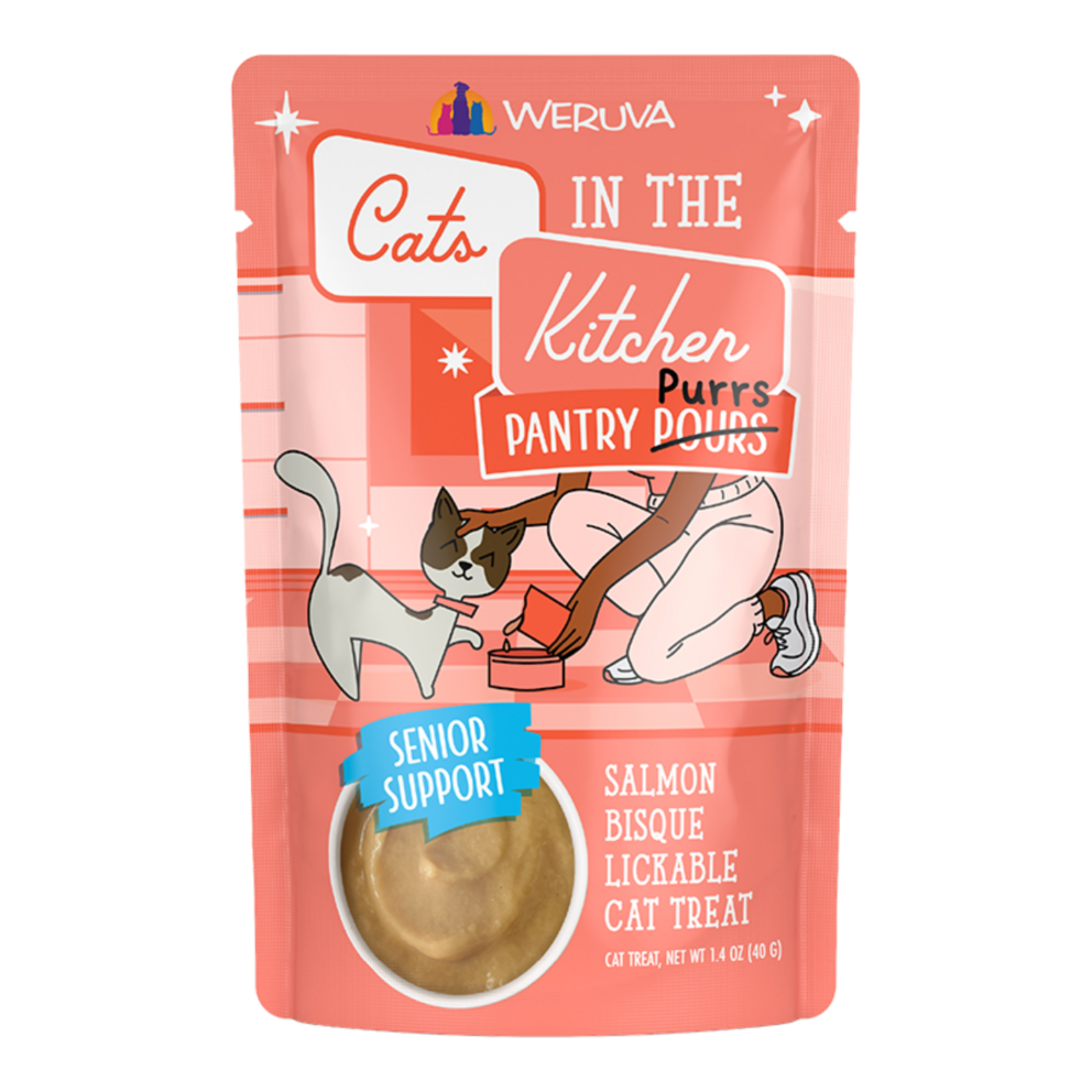 Weruva CITK Cat Pantry Pours Salmon Senior Support Bisque 1.4oz Pouch