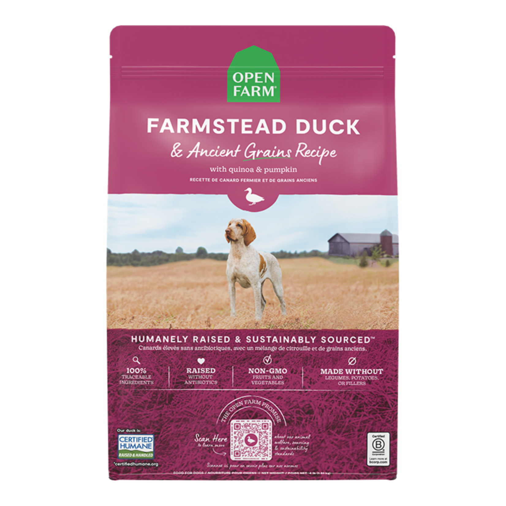 Open Farm Open Farm Dog Farmstead Duck & Ancient Grains 4#