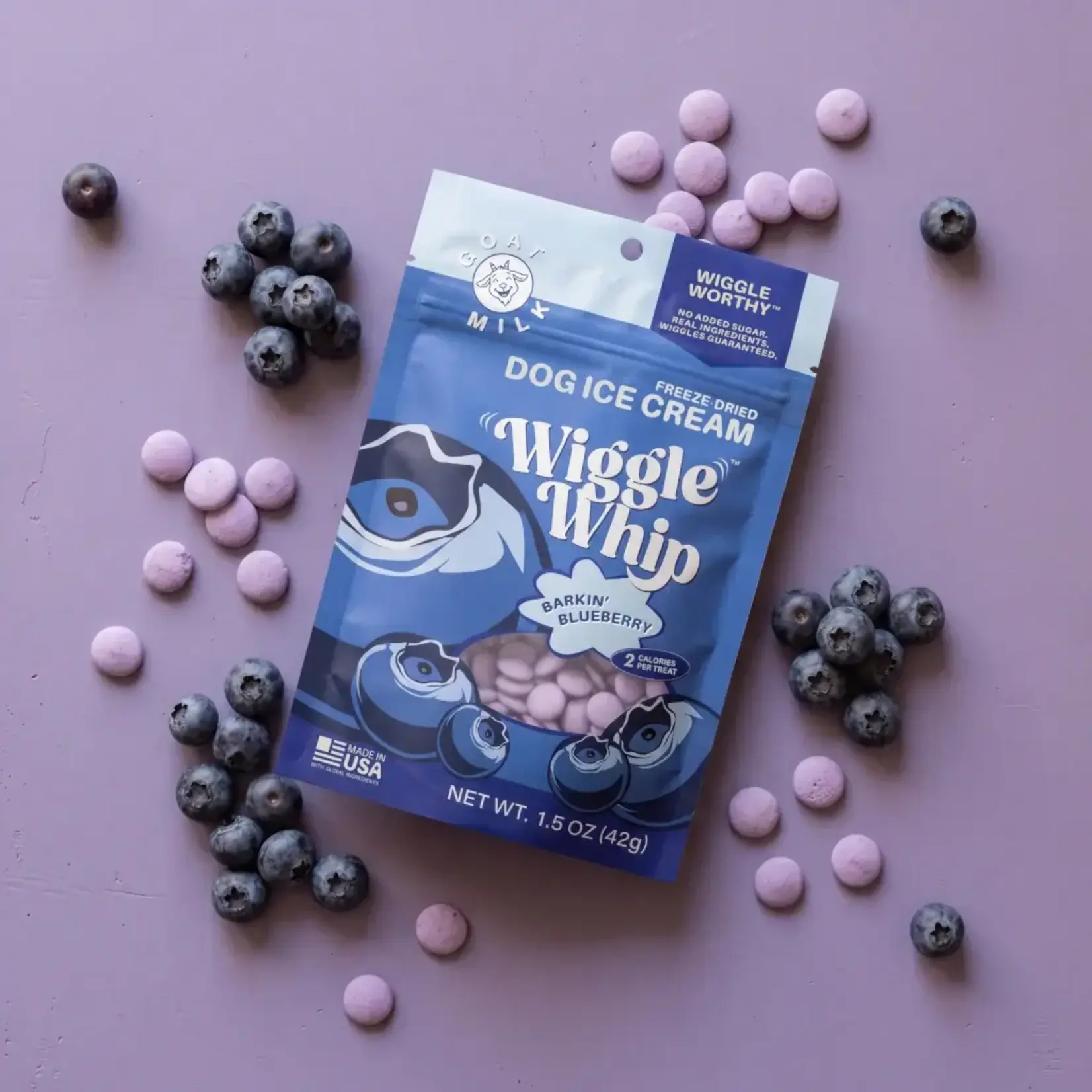 GreenLine Pet Supply GreenLine Wiggle Whip Freeze-Dried Dog Ice Cream Barkin' Blueberry