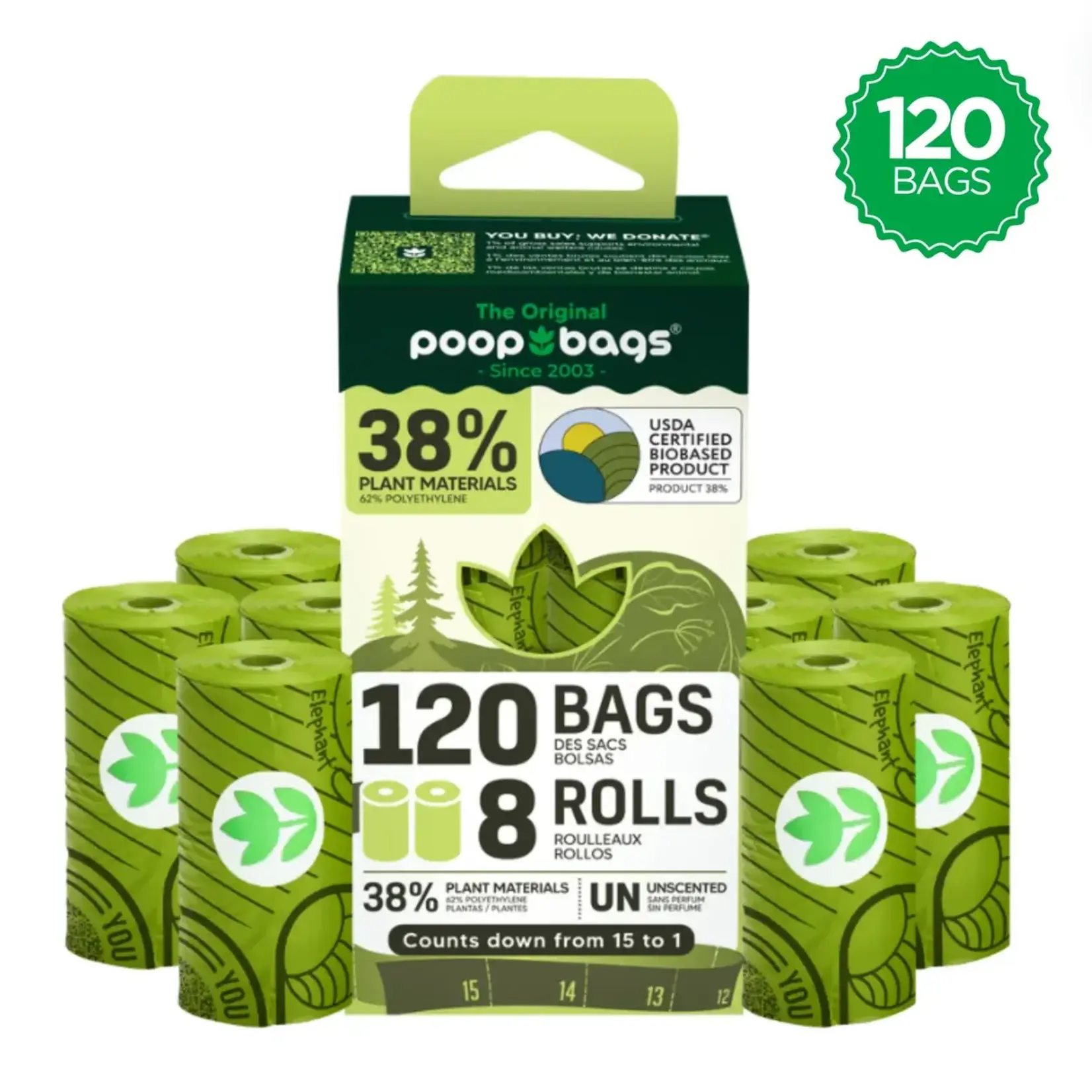 Original Poop Bags The Original Poop Bags Unscented 120ct 8pk Count Down
