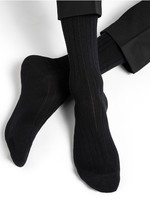 Bleuforet Men's Ribbed Merino Wool / Cotton Inside Sock