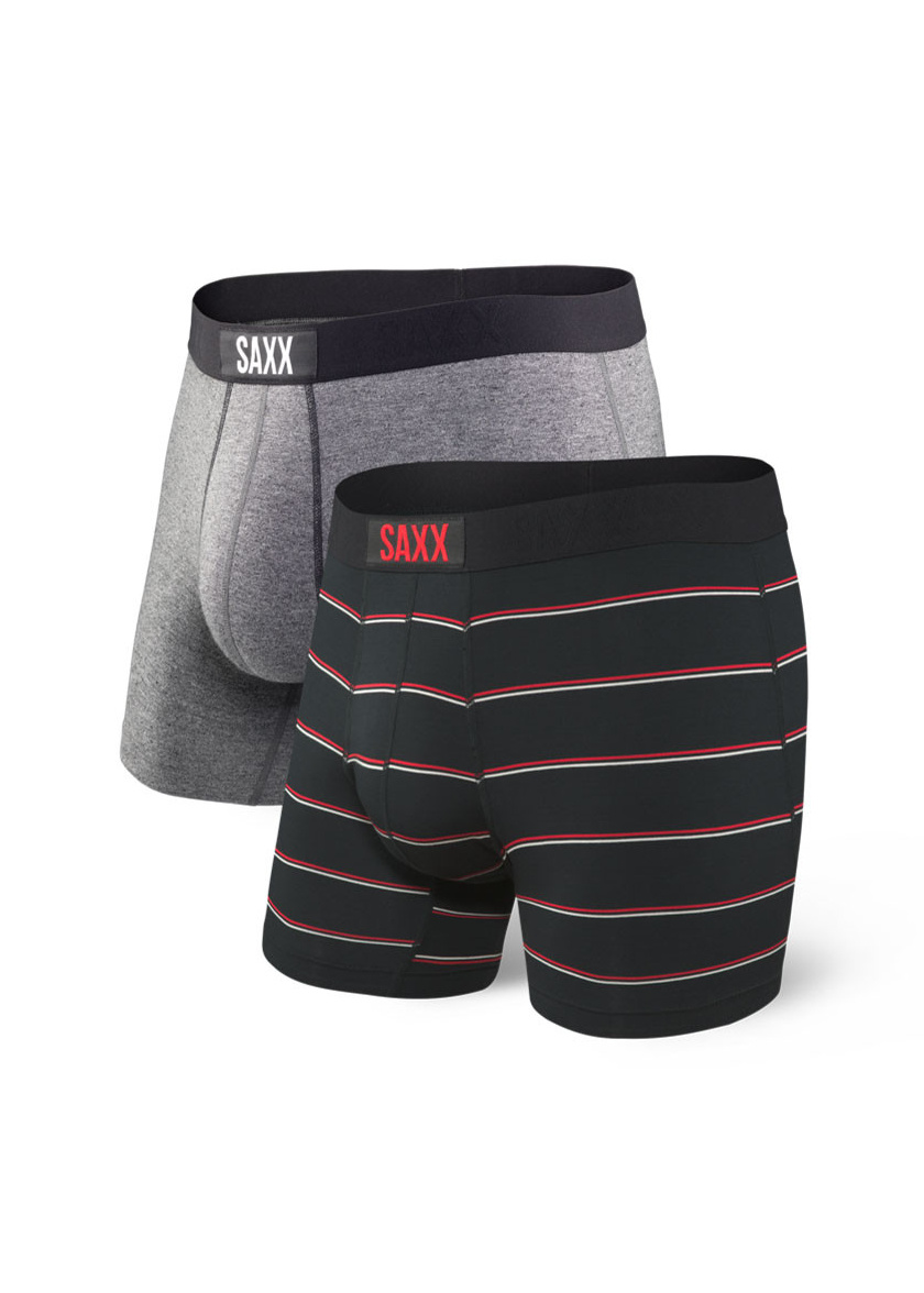 SAXX Vibe 2 Pack Stretch Boxer Briefs - Men's Boxers in Vitamin Sea Black  Remix