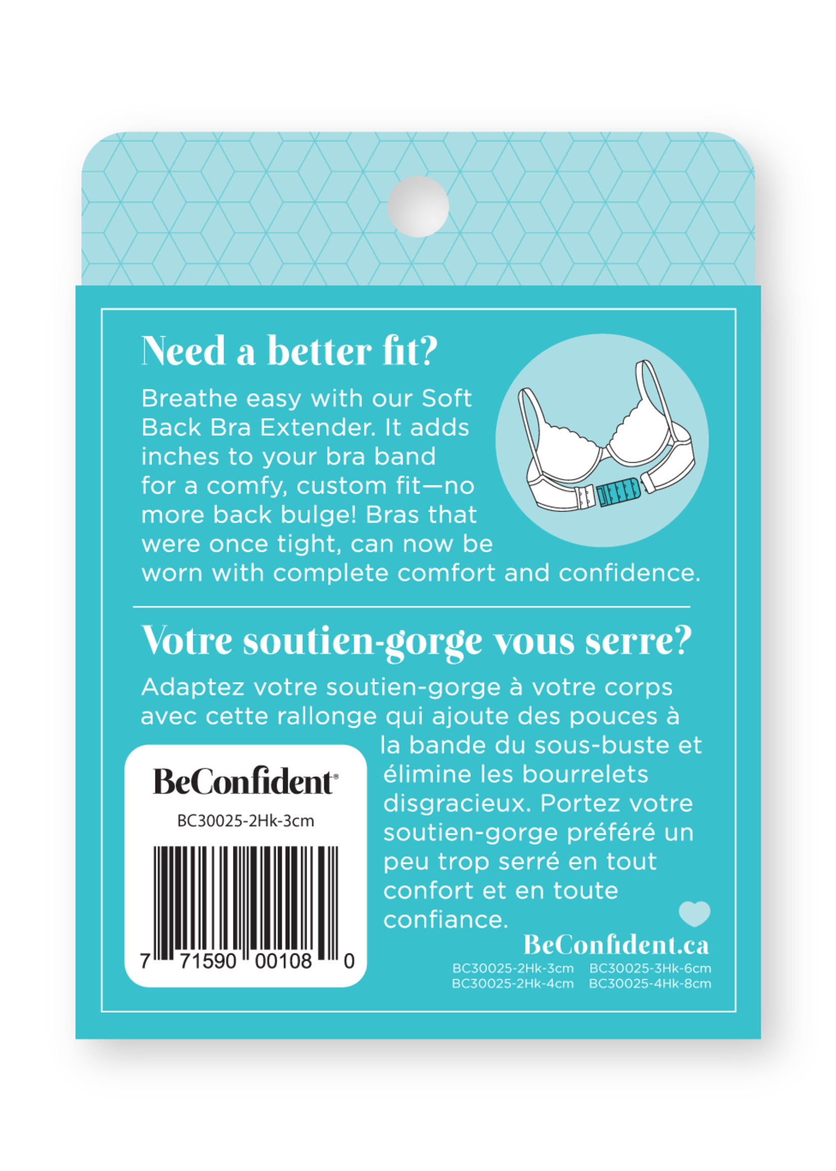 Forever & Ever 3 Hook Bra Back Extender Multi-pack