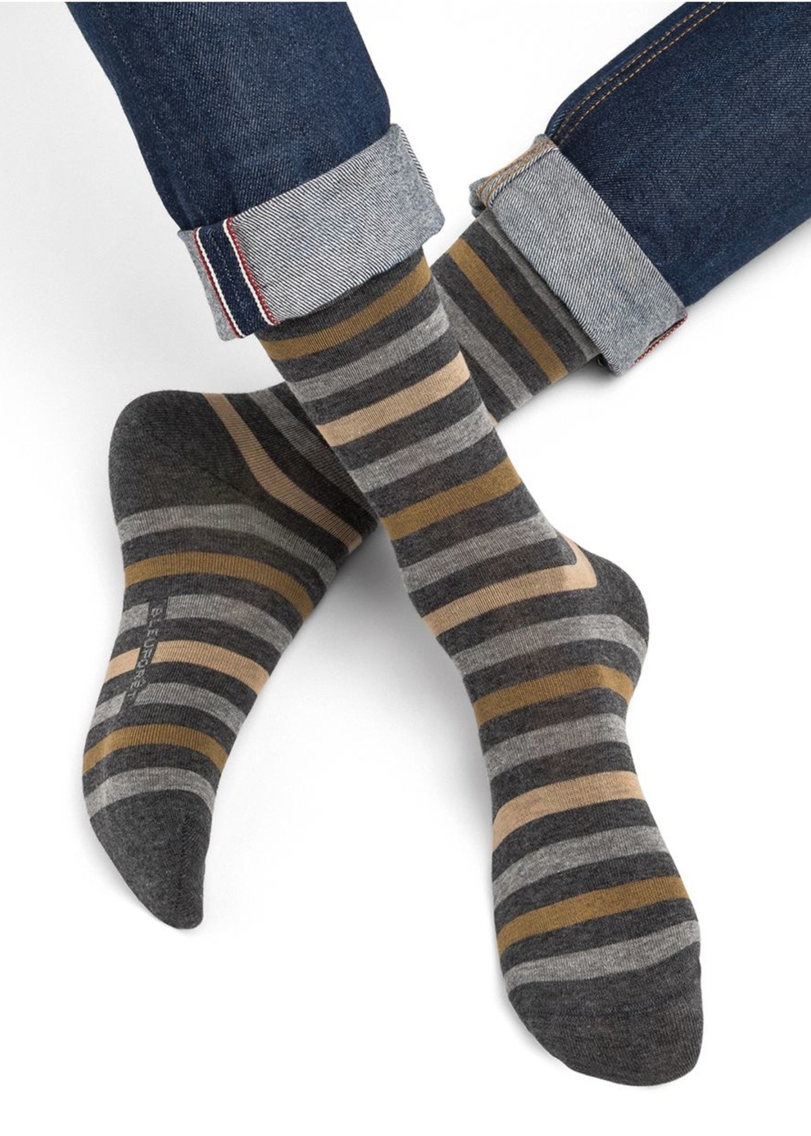 Bleuforet Men's Multicolour Striped Urban Sock