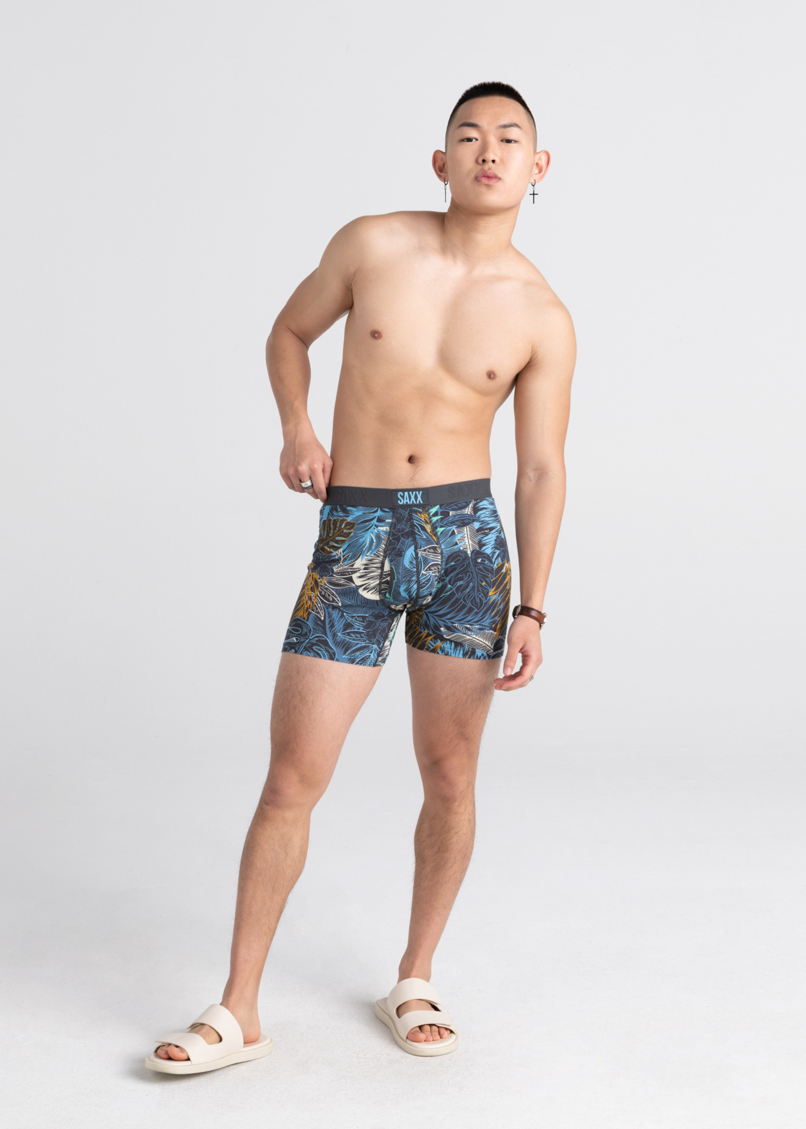 Saxx Underwear Ultra Boxer Brief Fly M Black Mountainscape Boxershorts :  Snowleader