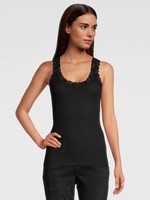 Oscalito Wool & Silk Rib Cami with Lace