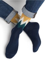 Bleuforet Men's Wool and Cashmere Socks with Herringbone Pattern
