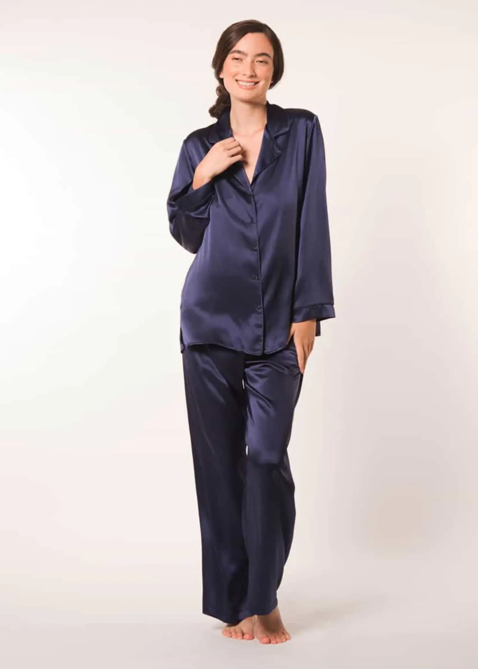 Silk pajama set in Blue