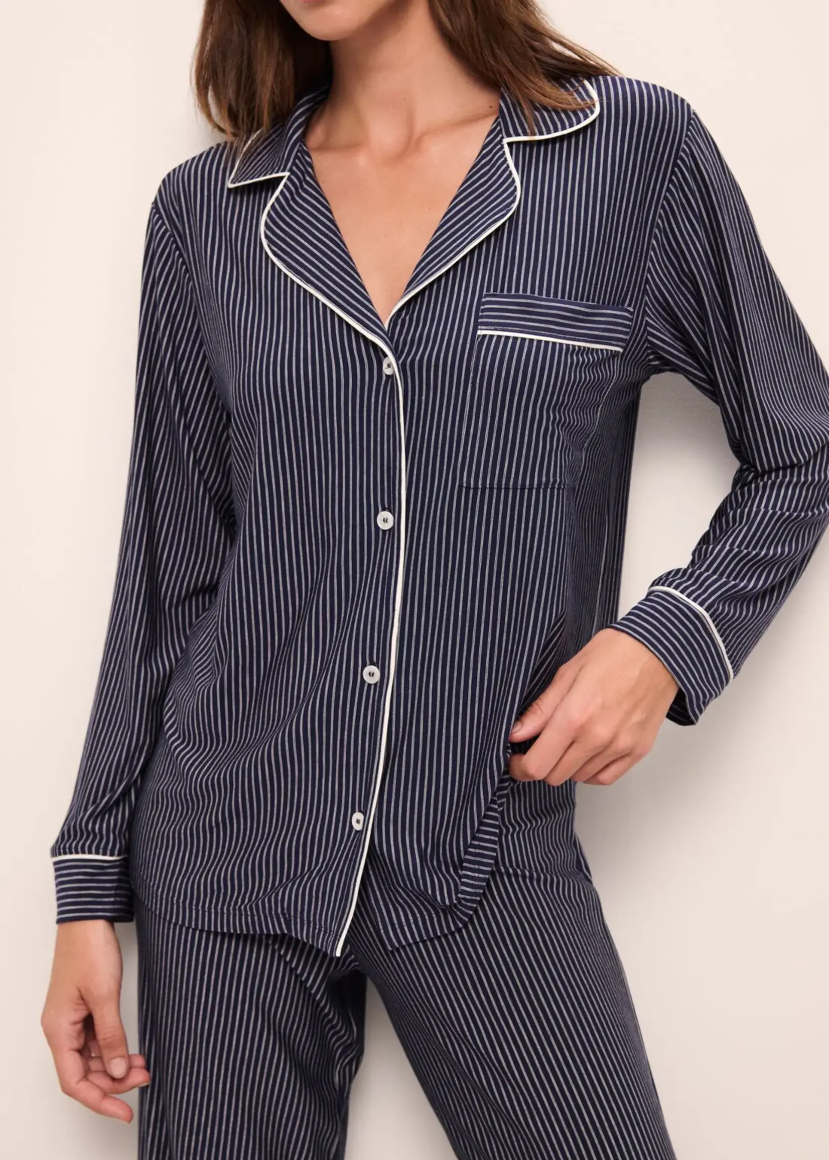 Eberjey Gisele Printed Duo Stripe Long PJ PJ1141