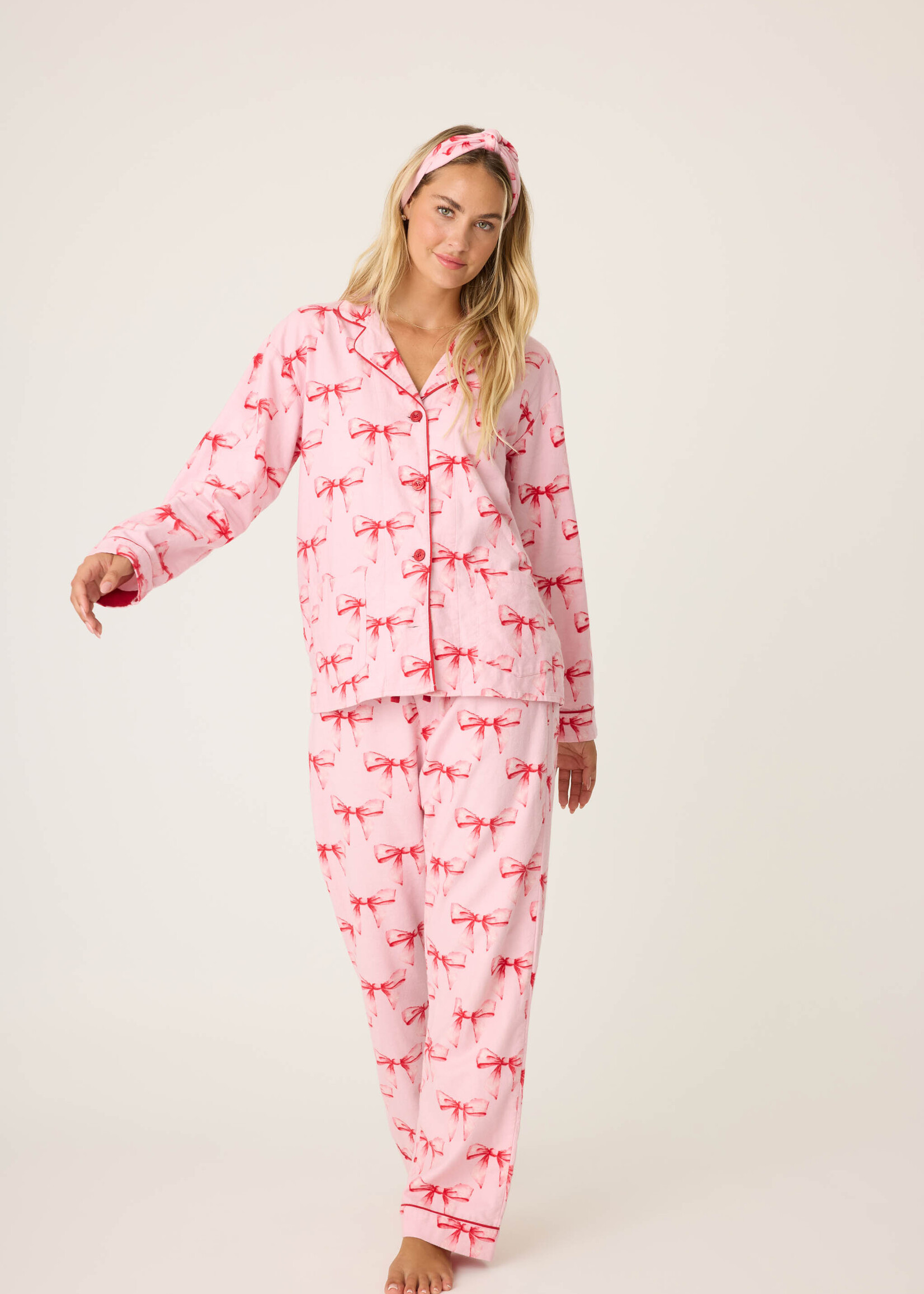 PJ Salvage Bows Flannel PJ Set RQFLPJ