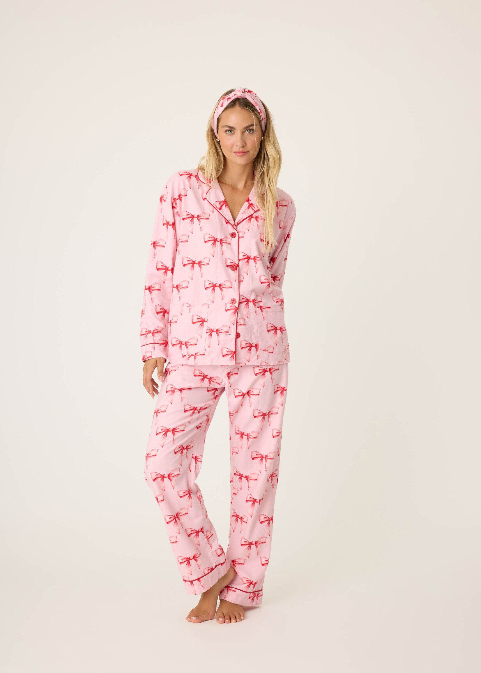 PJ Salvage Bows Flannel PJ Set RQFLPJ