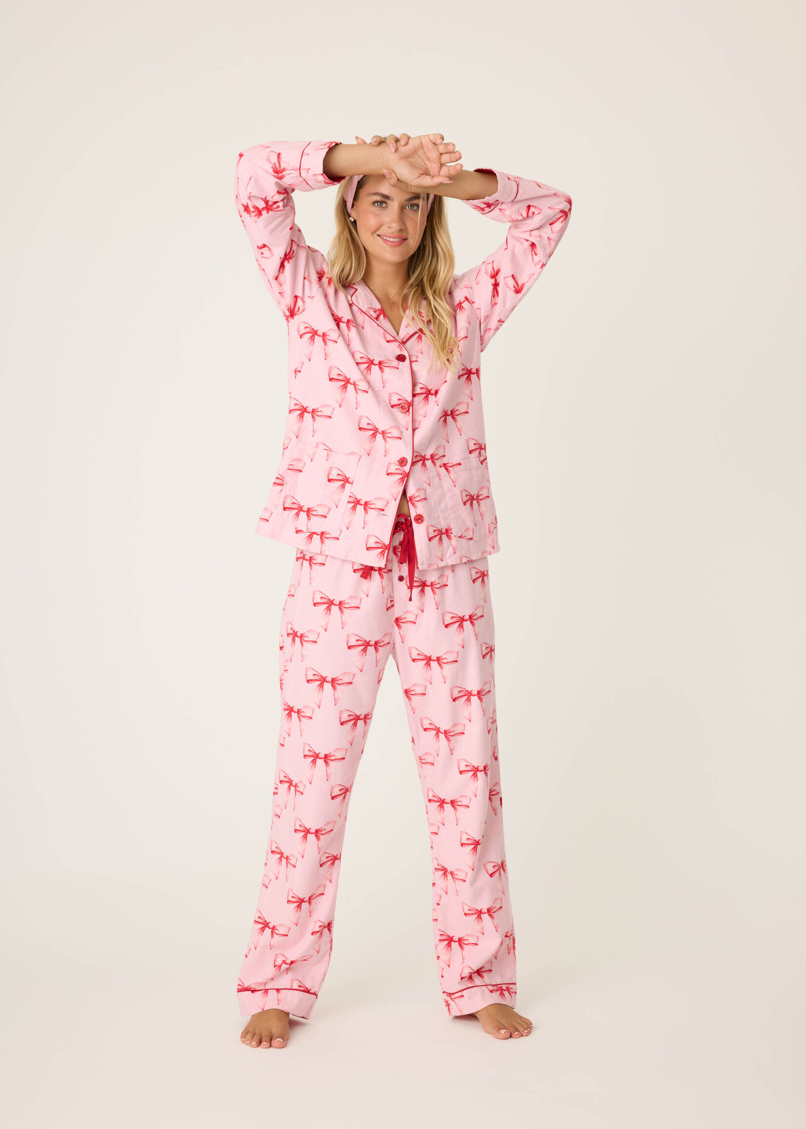 PJ Salvage Bows Flannel PJ Set RQFLPJ