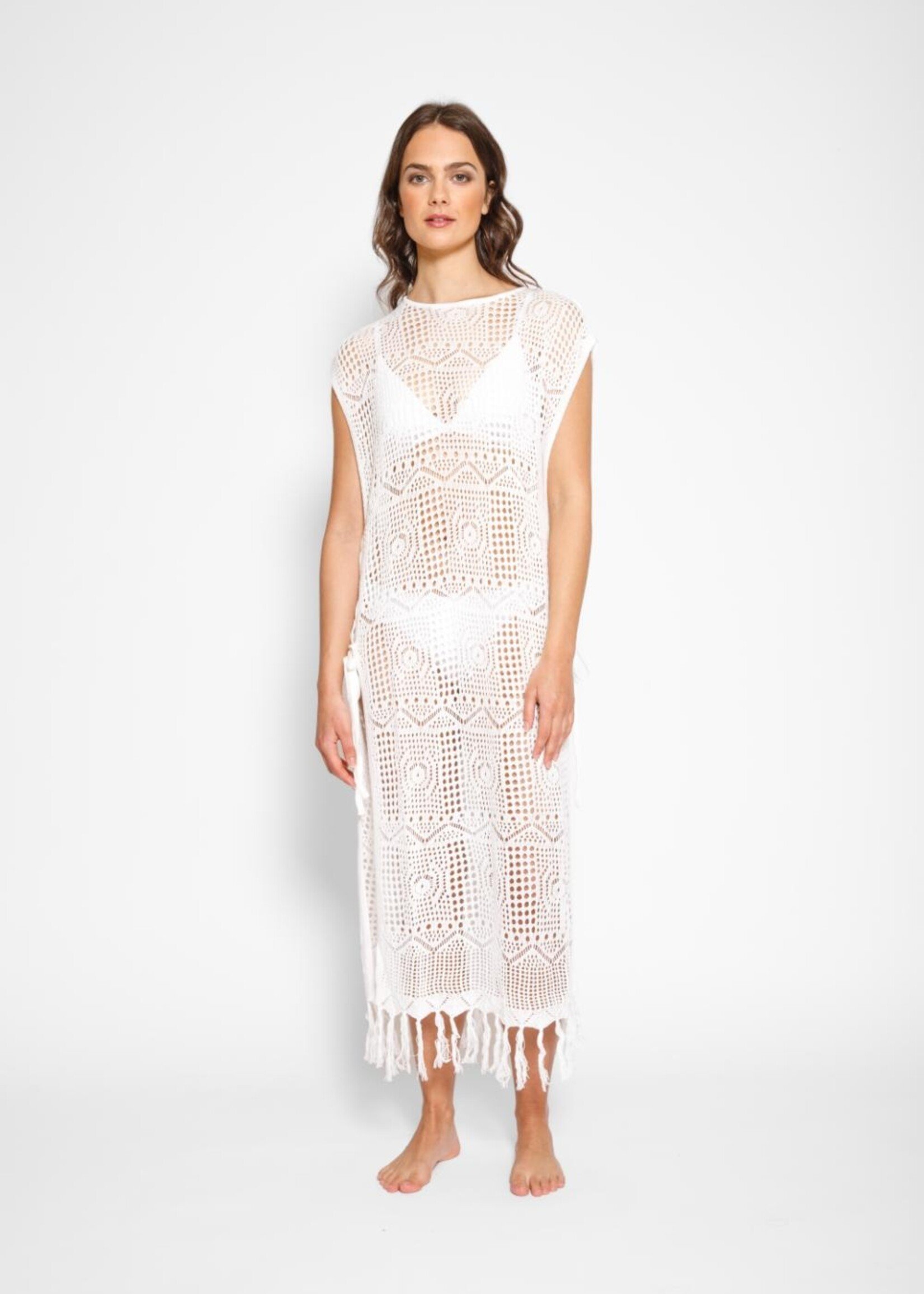 Koy Resort Santorini Fringe Long Coverup K24109-22