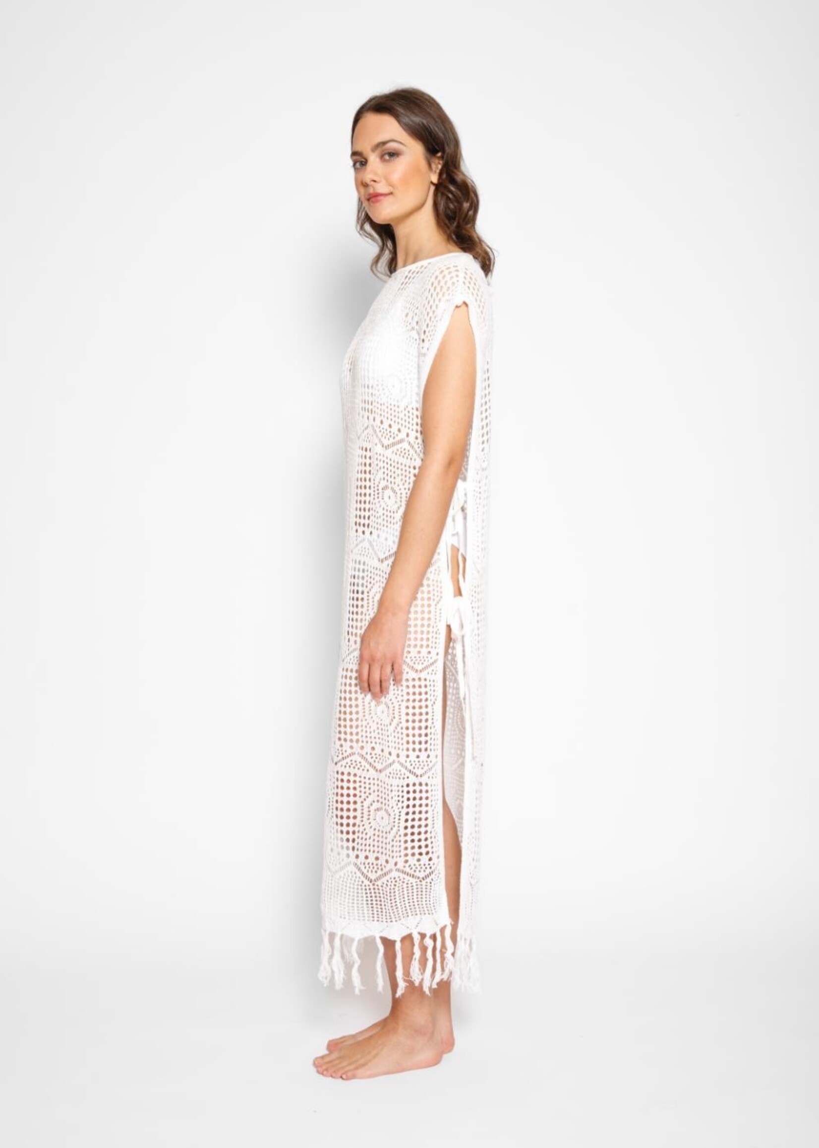 Koy Resort Santorini Fringe Long Coverup K24109-22