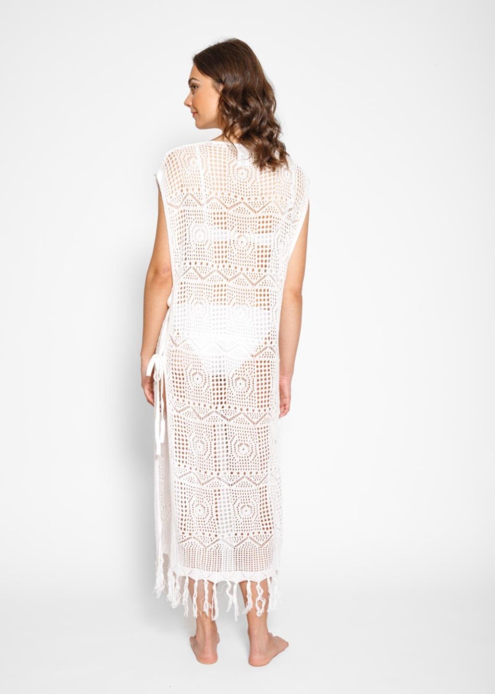 Koy Resort Santorini Fringe Long Coverup K24109-22