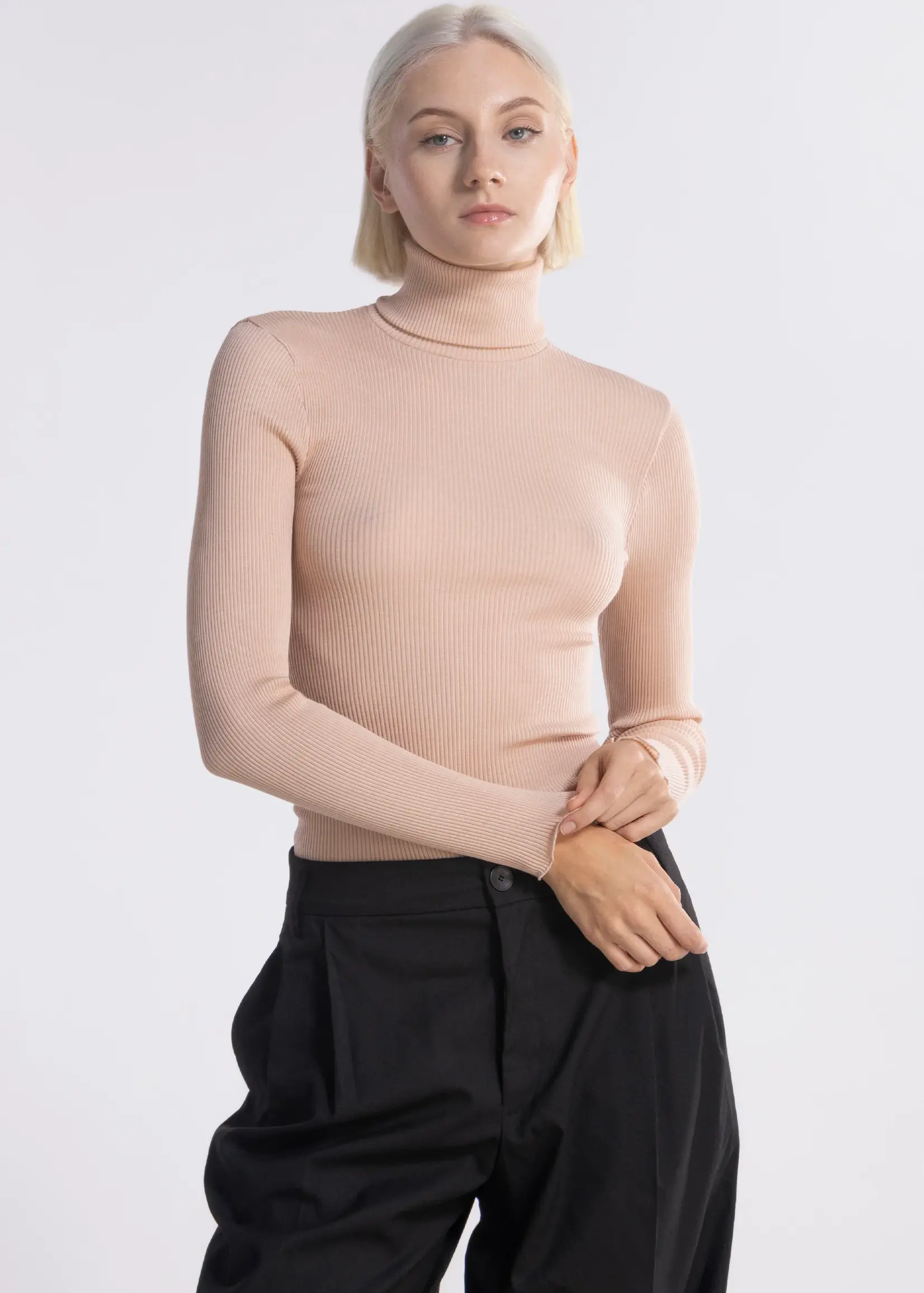 Oscalito Wool & Silk Rib Turtleneck