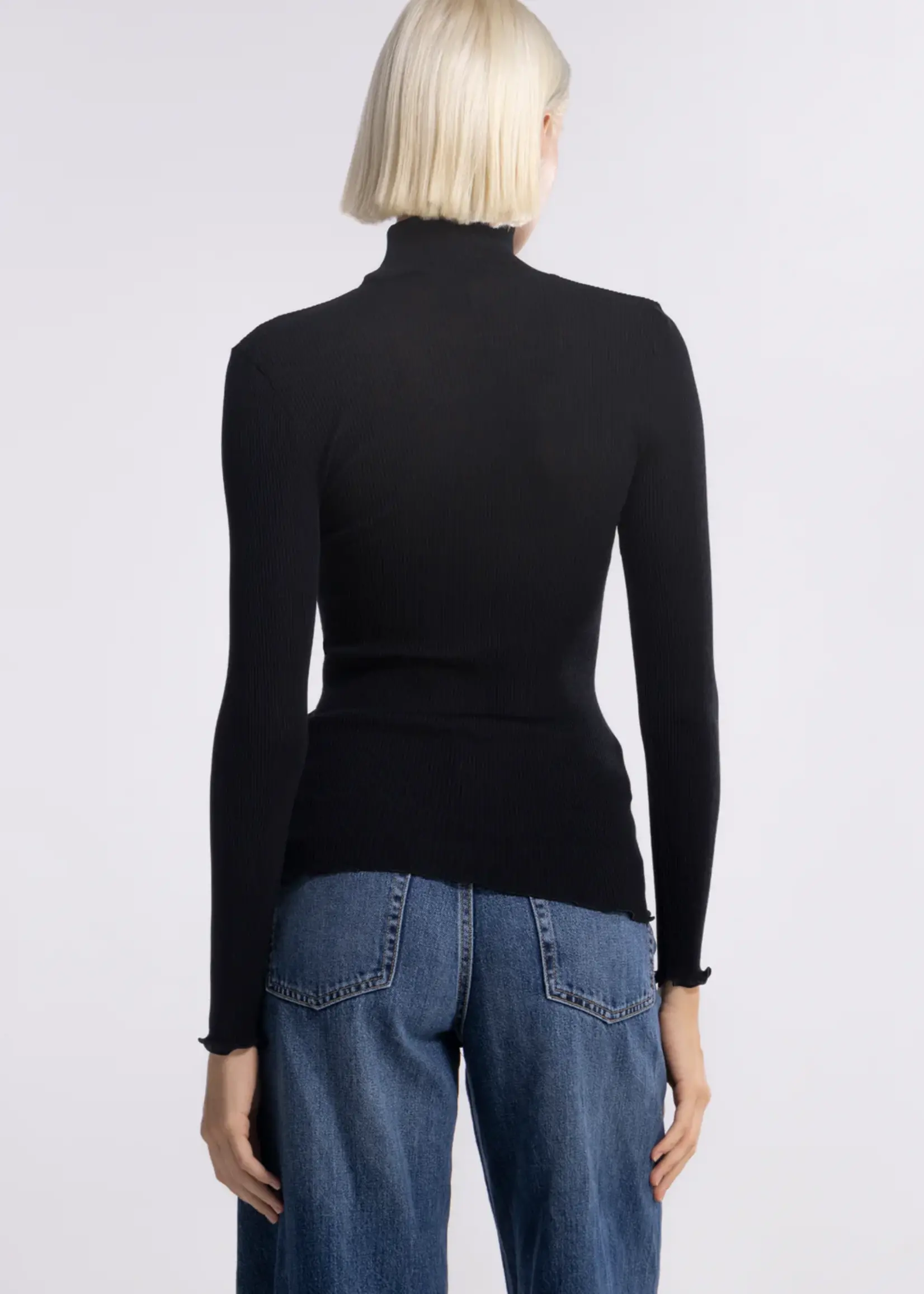 Oscalito Wool & Silk Rib Mock Neck 3429