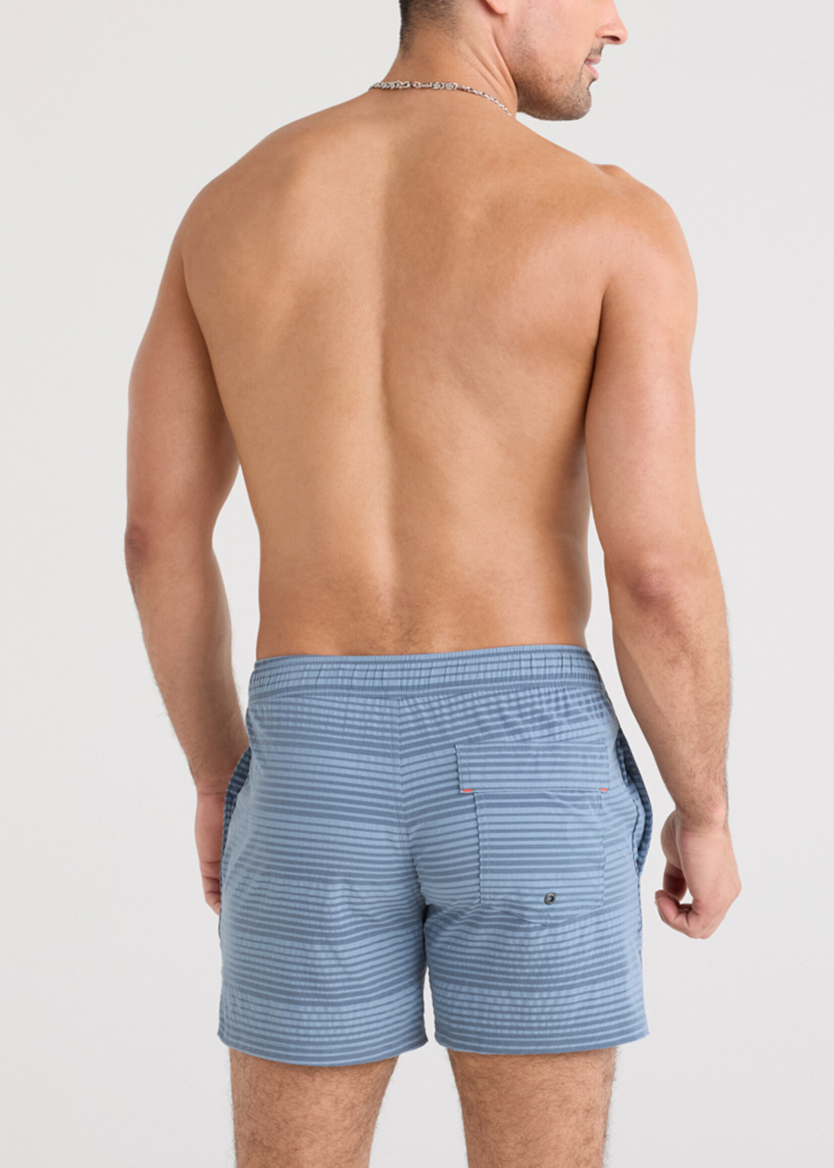Saxx Oh Buoy 5" Blue/Ink Stripe Swim Trunk SXSW03L