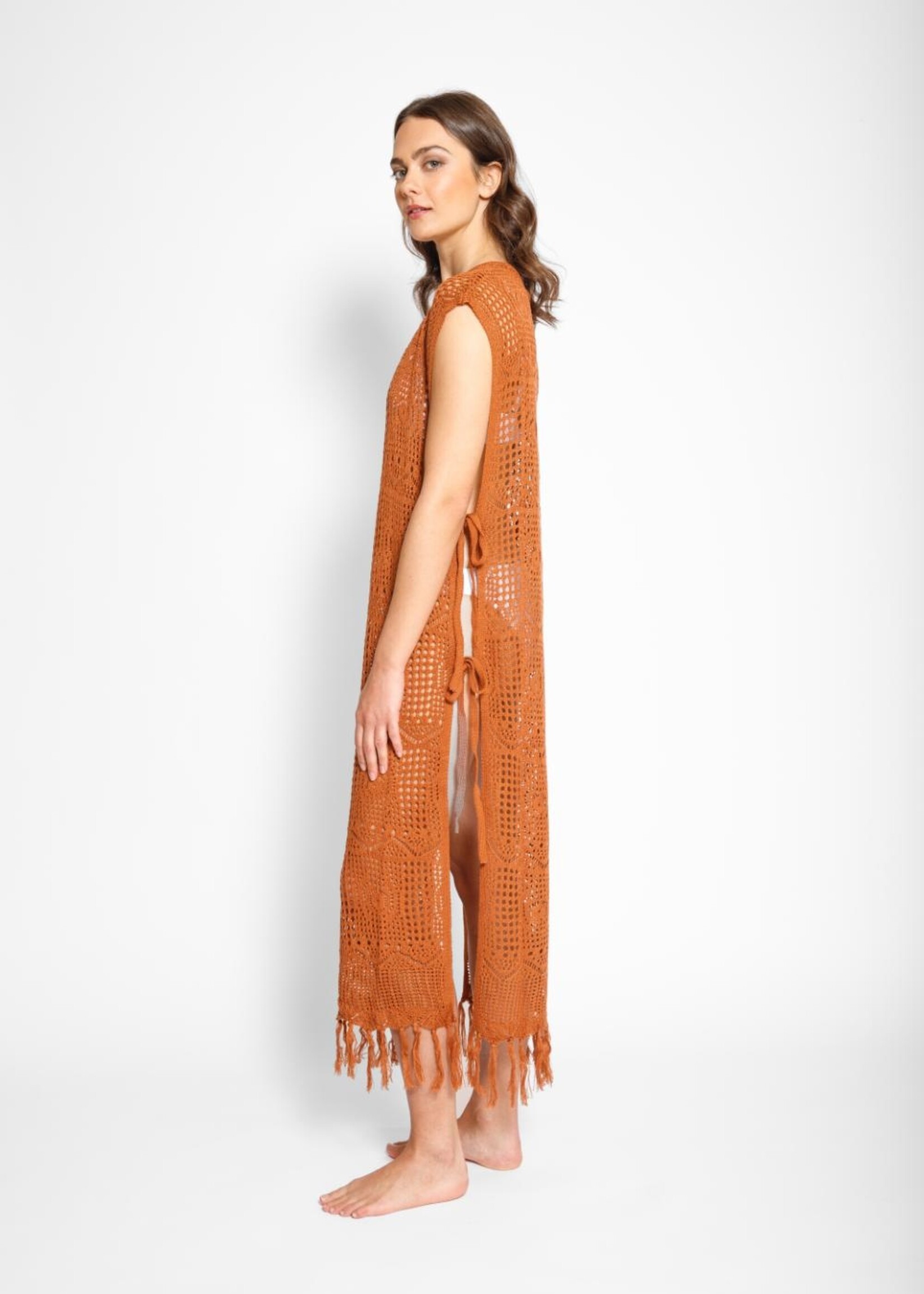 Koy Resort Santorini Fringe Long Coverup K24109-22