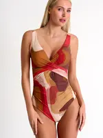 Shan Classique Sunset Print Wrap Swimsuit