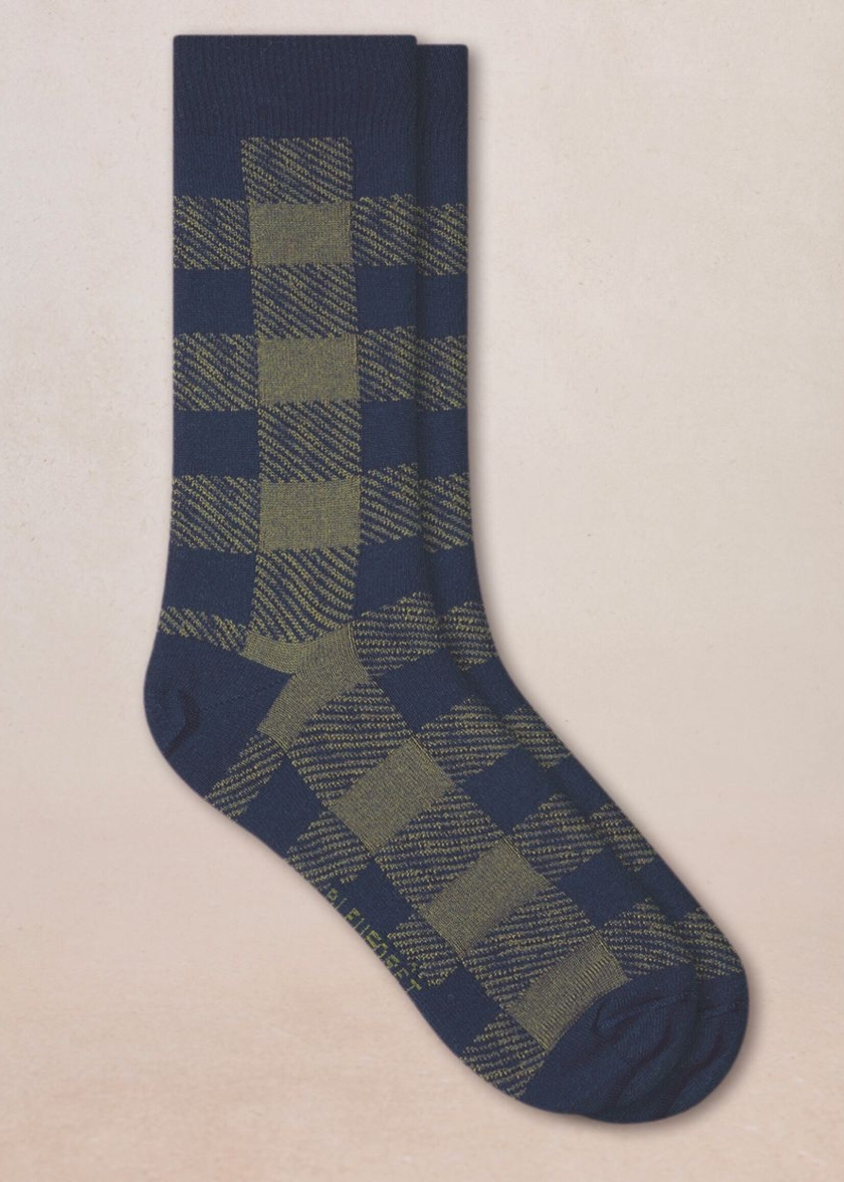 Bleuforet Men's Merino Wool Check Socks 7097