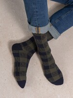 Bleuforet Men's Merino Wool Check Socks 7097