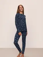 Eberjey Gisele Printed Crew Long PJ
